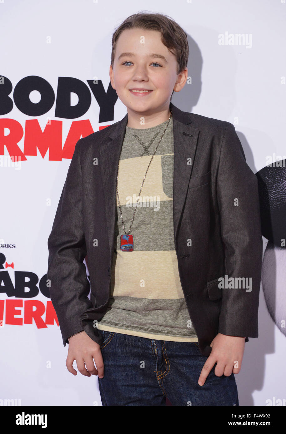 Benjamin Stockham arriving at the Mr Peabody & Sherman Premiere at the ...