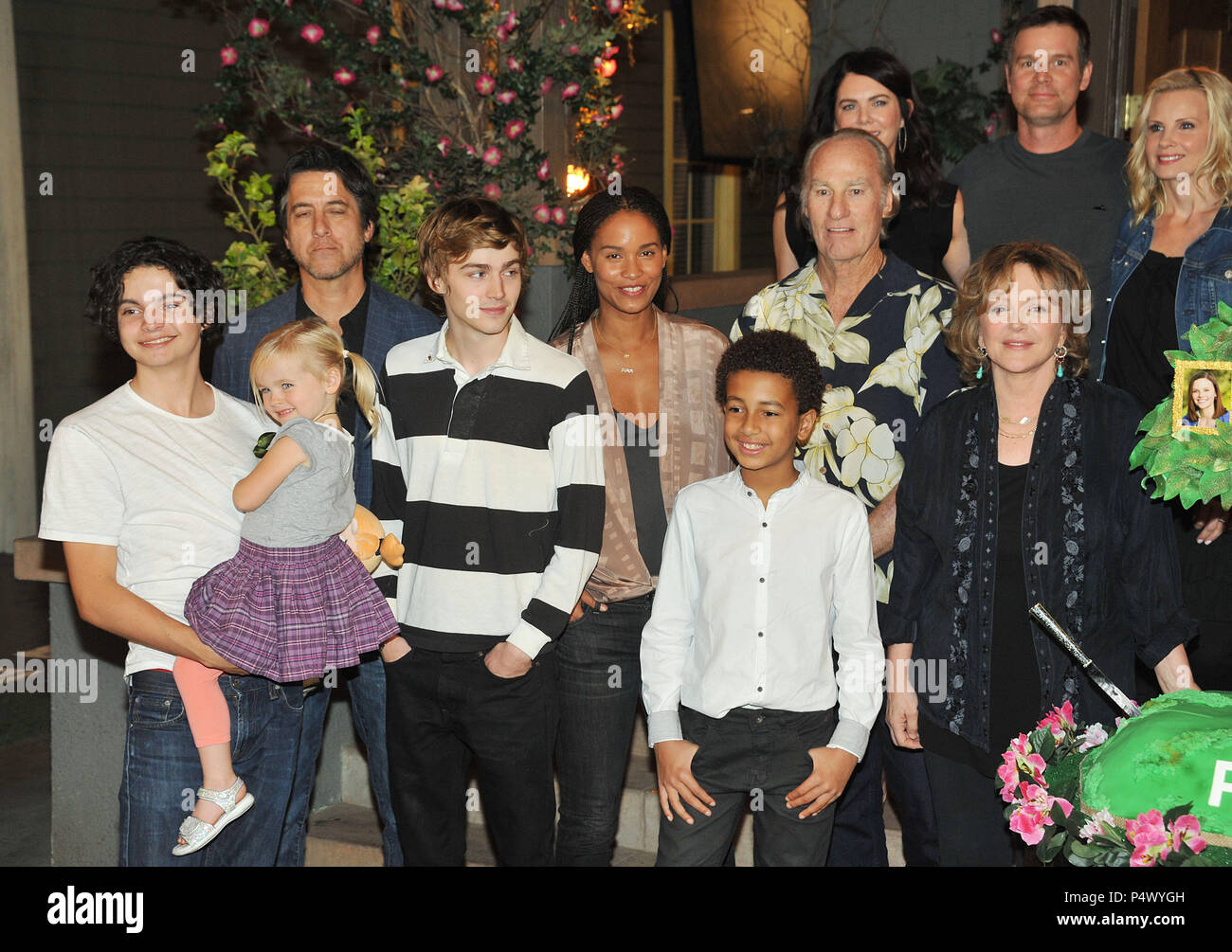 Max Burkholder, Ray Romano, Miles Heizer, Joy Bryant, Tyree Brown, Craig T. Nelson, Bonnie Bedelia, Lauren Graham, Peter Krause,   at ParentHood 100th Episode at the Universal Lot Stage 43 on Nov. 7, 2014 in Los Angeles.Max Burkholder, Ray Romano, Miles Heizer, Joy Bryant, Tyree Brown, Craig T. Nelson, Bonnie Bedelia, Lauren Graham, Peter Krause, Monica Potter, Sam Jaeger, Erika Christensen,  Savannah Paige Rae, 166  Event in Hollywood Life - California, Red Carpet Event, USA, Film Industry, Celebrities, Photography, Bestof, Arts Culture and Entertainment, Topix Celebrities fashion, Best of, H Stock Photo