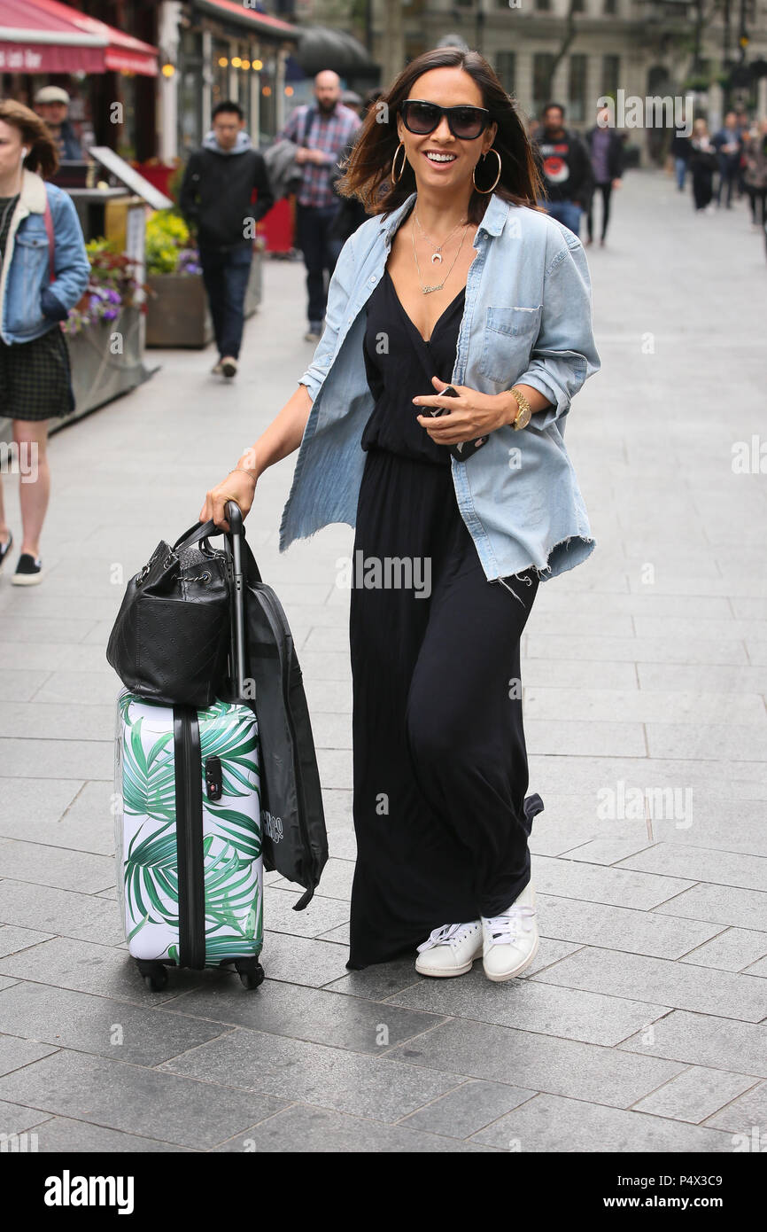 Myleene Klass seen walking outside Global Radio Studios - London