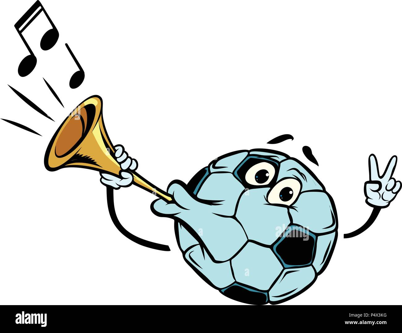Fan horn, loud sound. Character soccer ball football. Isolate on Stock Vector Image & Art Alamy