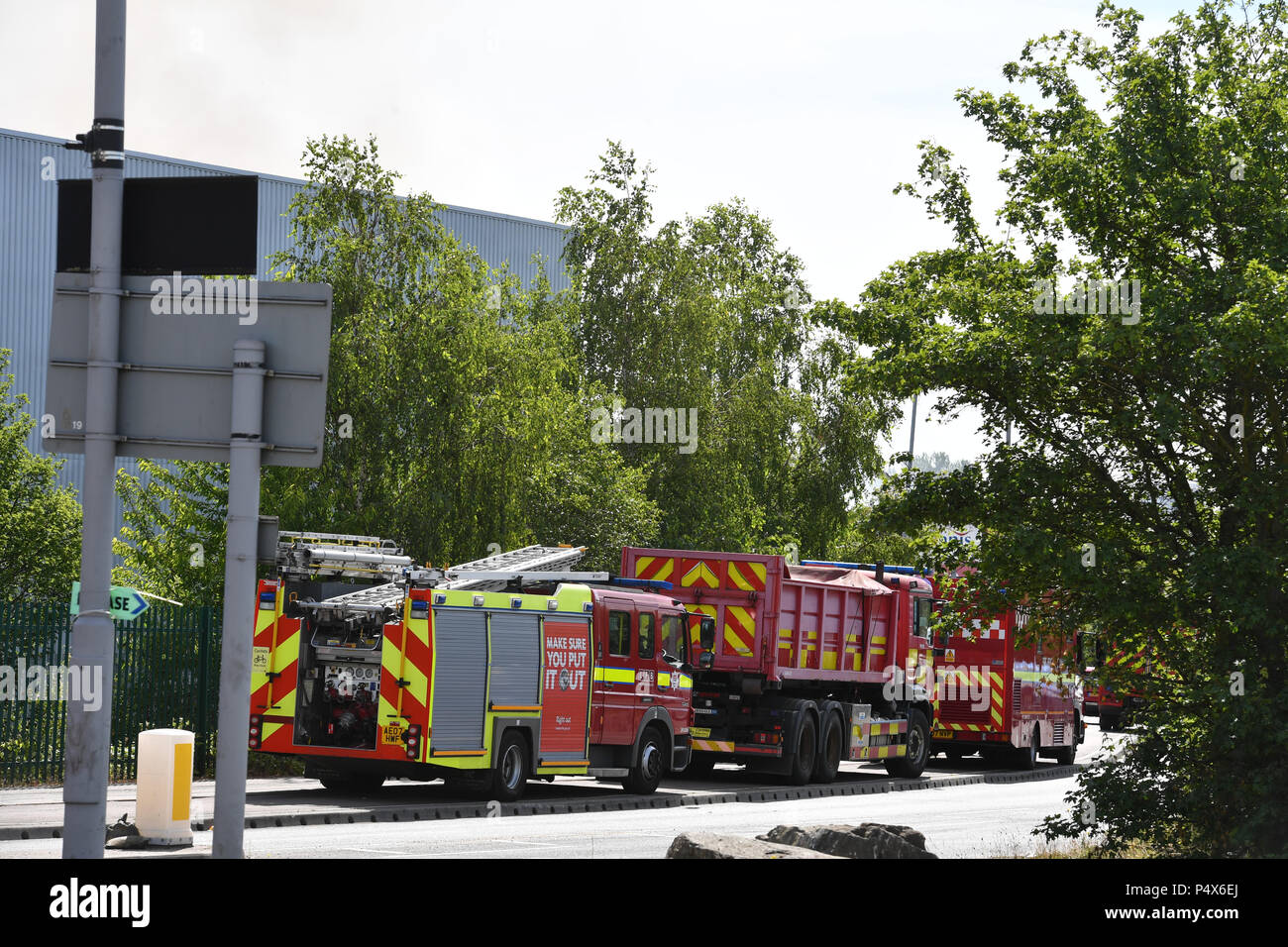 Firefighters at the scene of a large fire in a warehouse in Leyton ...
