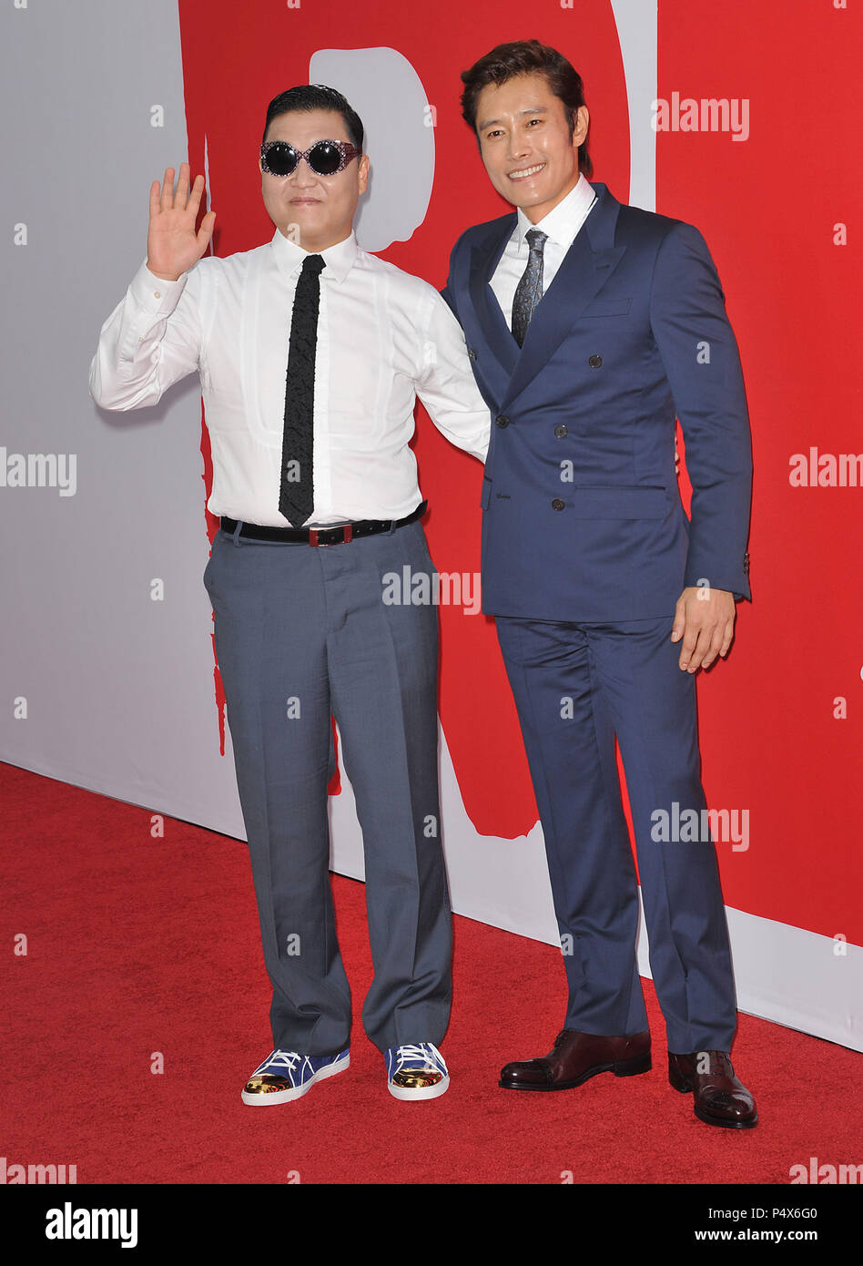 Catherine Zeta-Jones and Byung-Hun Lee at the RED 2 Premiere at the  Westwood Village Theatre In Los Angeles.Catherine Zeta-Jones and Byung-Hun  Lee 071 Event in Hollywood Life - California, Red Carpet Event