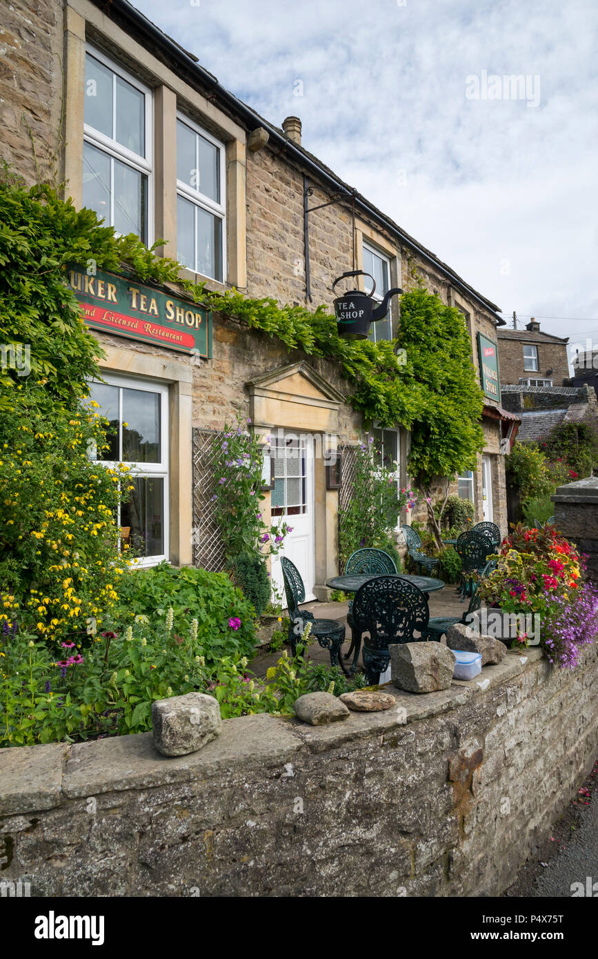 Tea shop in the picturesque village of Muker in Swaledale, Yorkshire