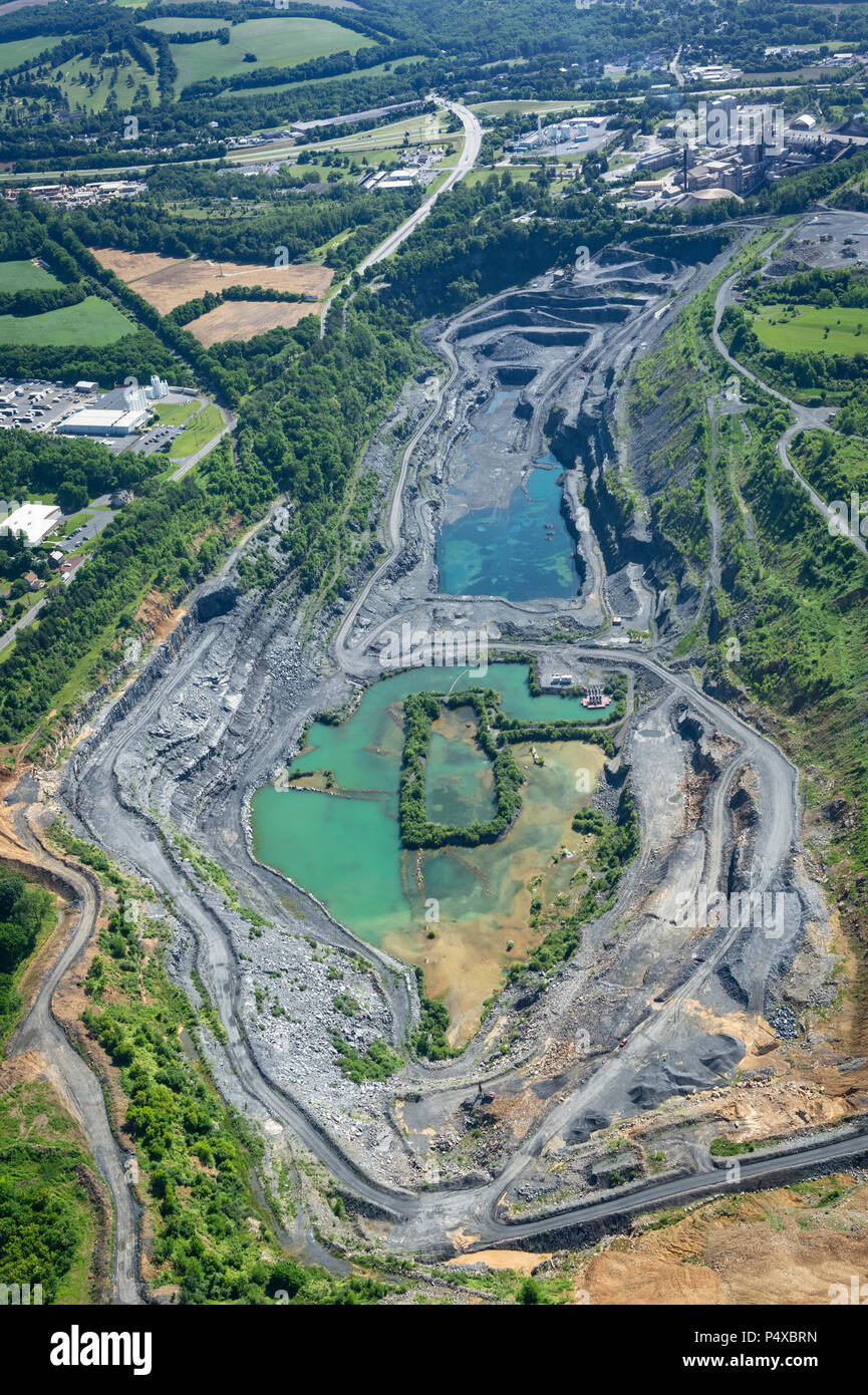 Aerial View Of Quarry, Pennsylvania, USA Stock Photo