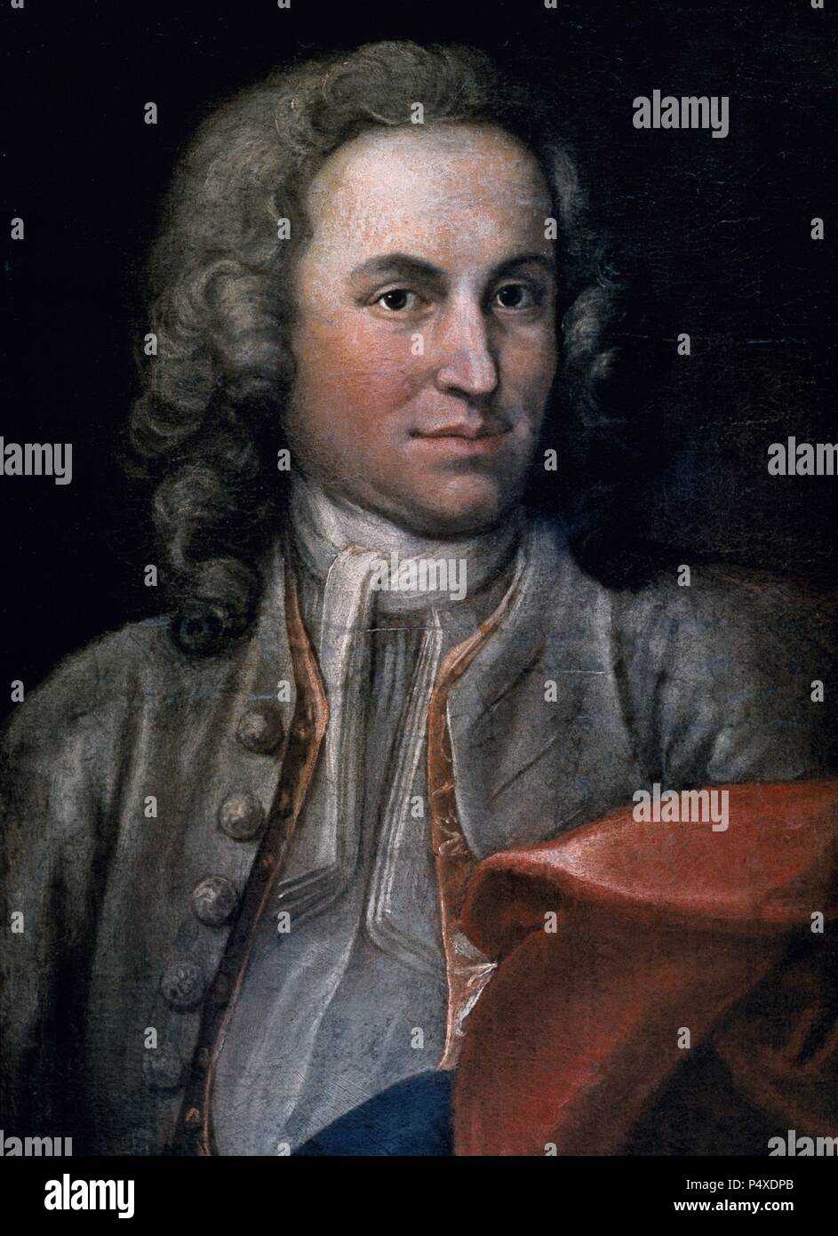 Bach, Johann Sebastian. Portrait by Ernst Reutsch 1715. Stock Photo
