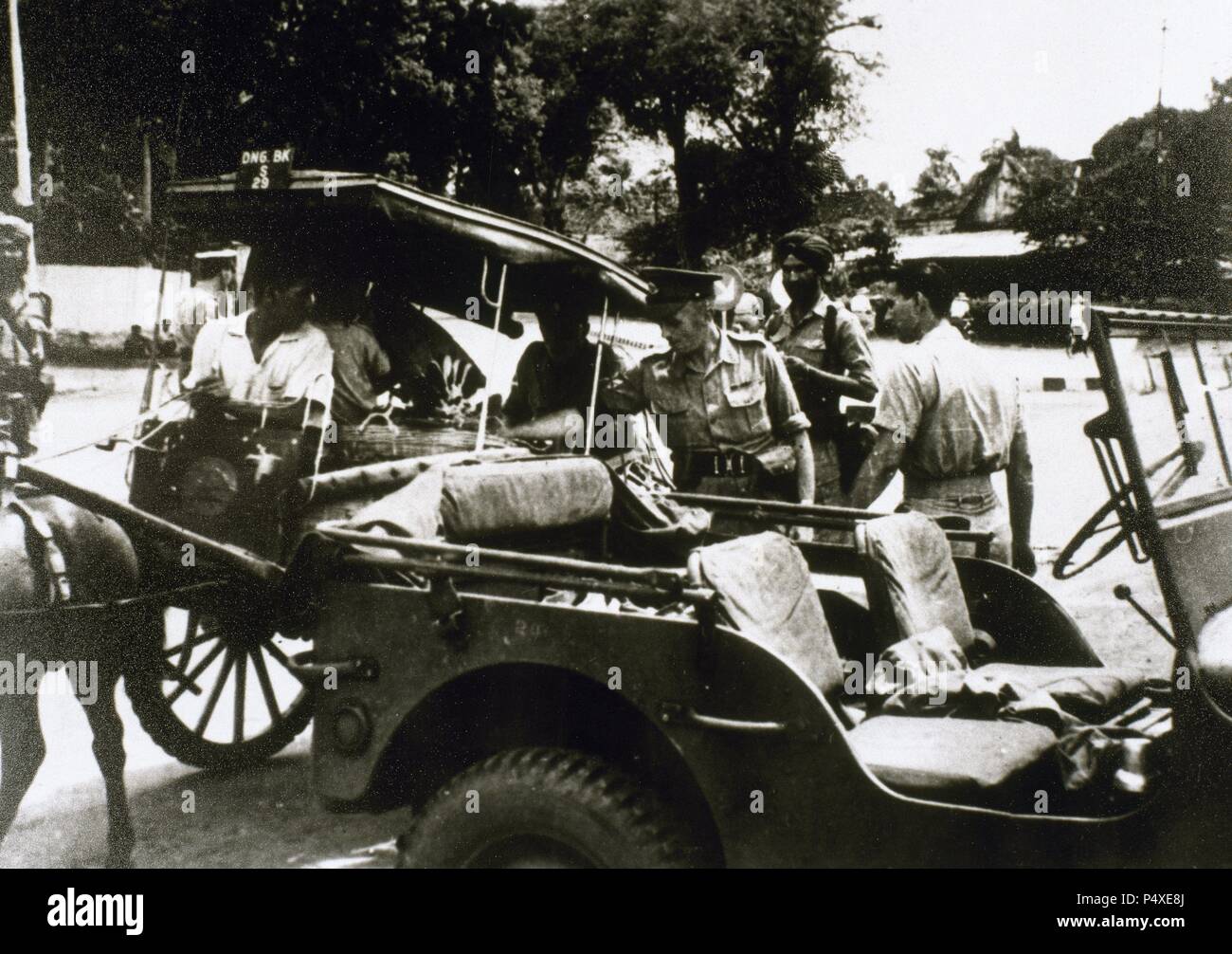 Indonesian National Revolution, Armed conflict and diplomatic struggle between Indonesia and the Dutch Empire. It took place between Indonesia's declaration of independence in 1945 and the Netherlands' recognition of Indonesia's independence at the end of 1949. Stock Photo