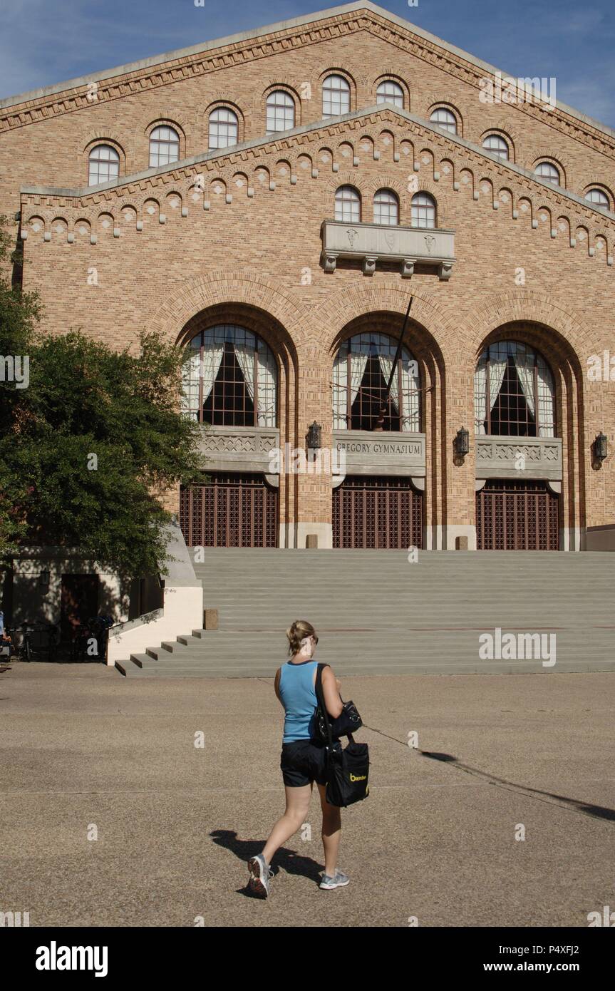Estudiante en el campus de la Universidad de Texas. AUSTIN. Estado de Texas. Estados Unidos. Stock Photo