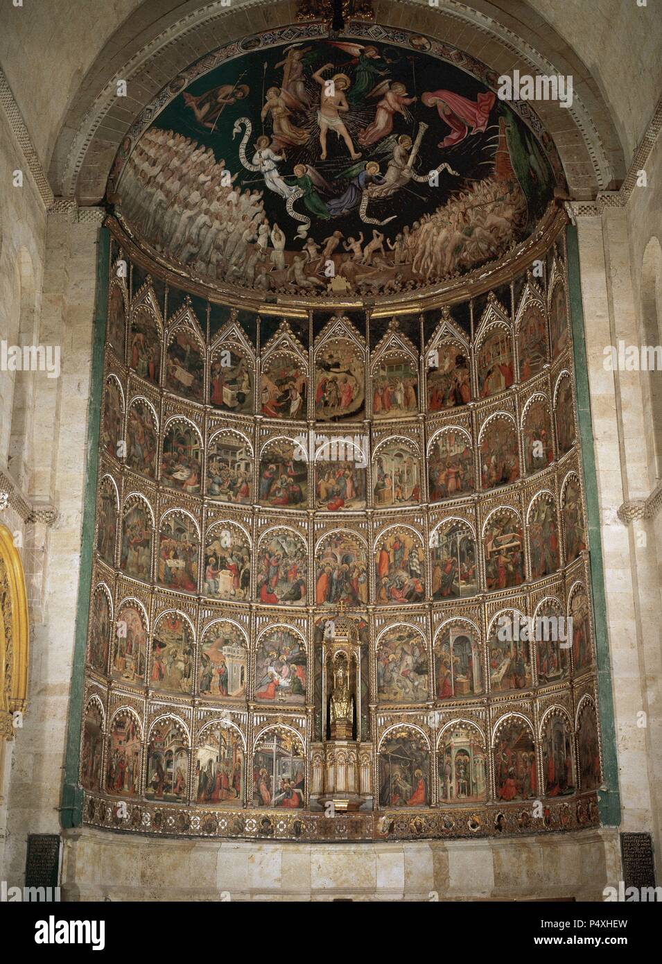 Spain. Salamanca. Old Cathedral. Main Altarpiece by Dello Delli (1404-1466). Stock Photo