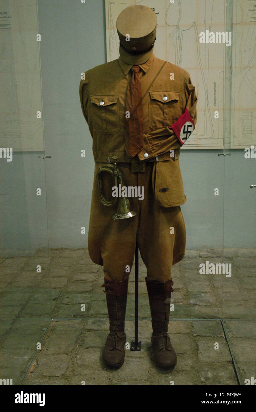 SA (Sturmabteilung) uniform. Nazi paramilitary group. Sachsenhausen concentration camp Museum. Oranienburg. Germany. Stock Photo