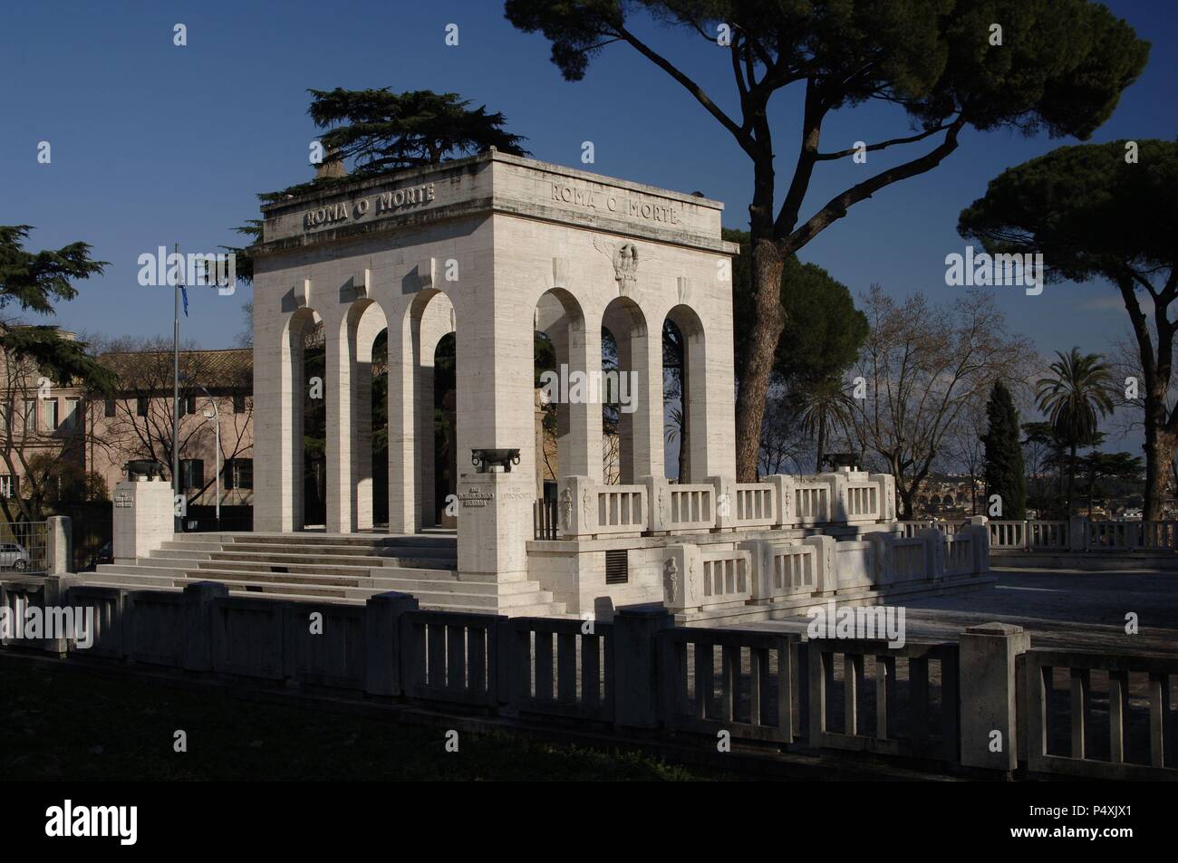 Italy. Rome. Mausoleum Gianicolense, erected in honor of fallen patriots during the Italian Unification. Stock Photo