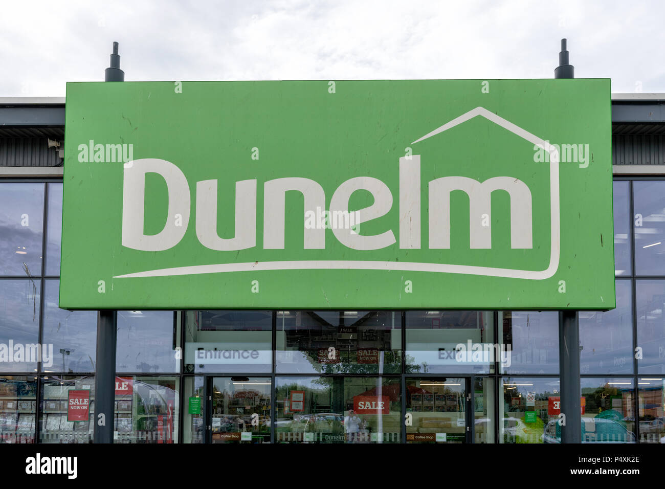 Sign above a Dunelm store in Blackpool, Lancashire, UK Stock Photo