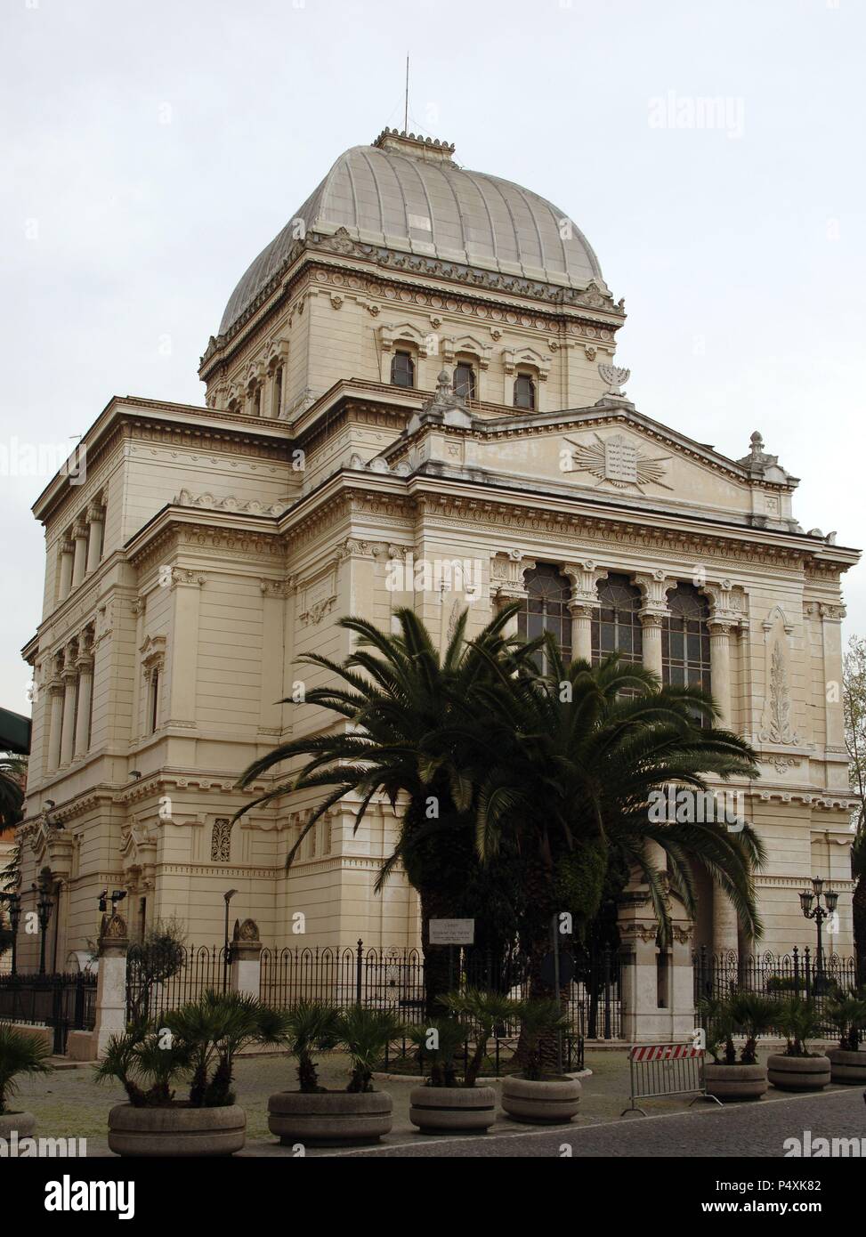 Italy. Rome. Great Synagogue of Rome, 1901-1904. Built by Vincenzo Costa and Osvaldo Armanni. Eclectic Style. Exterior. Stock Photo