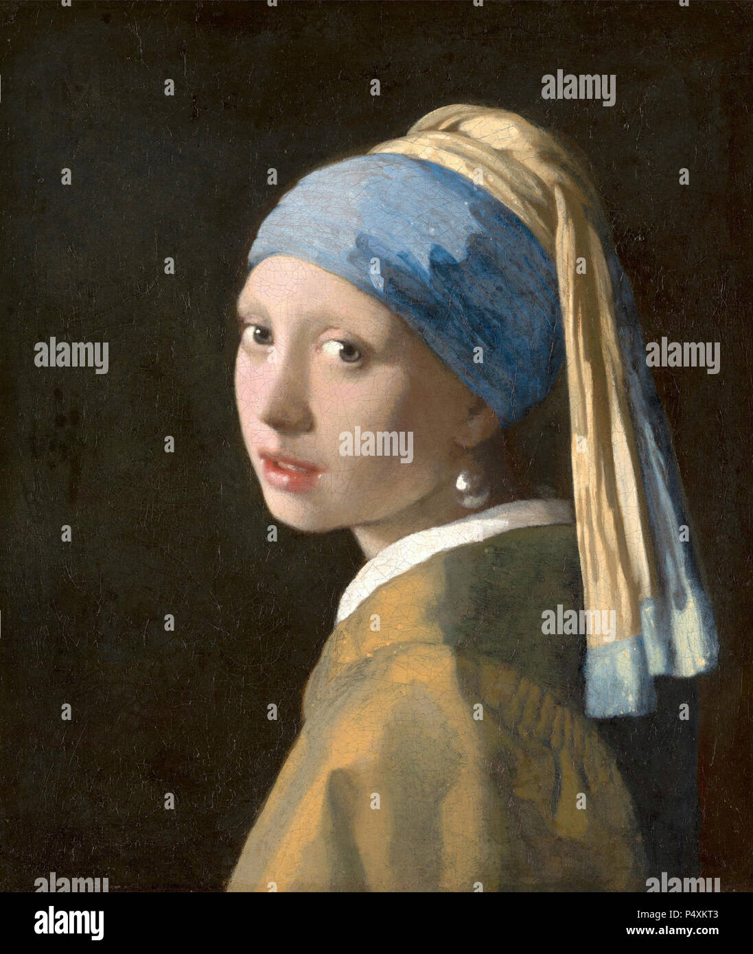 1665 Girl with a Pearl Earring. Stock Photo
