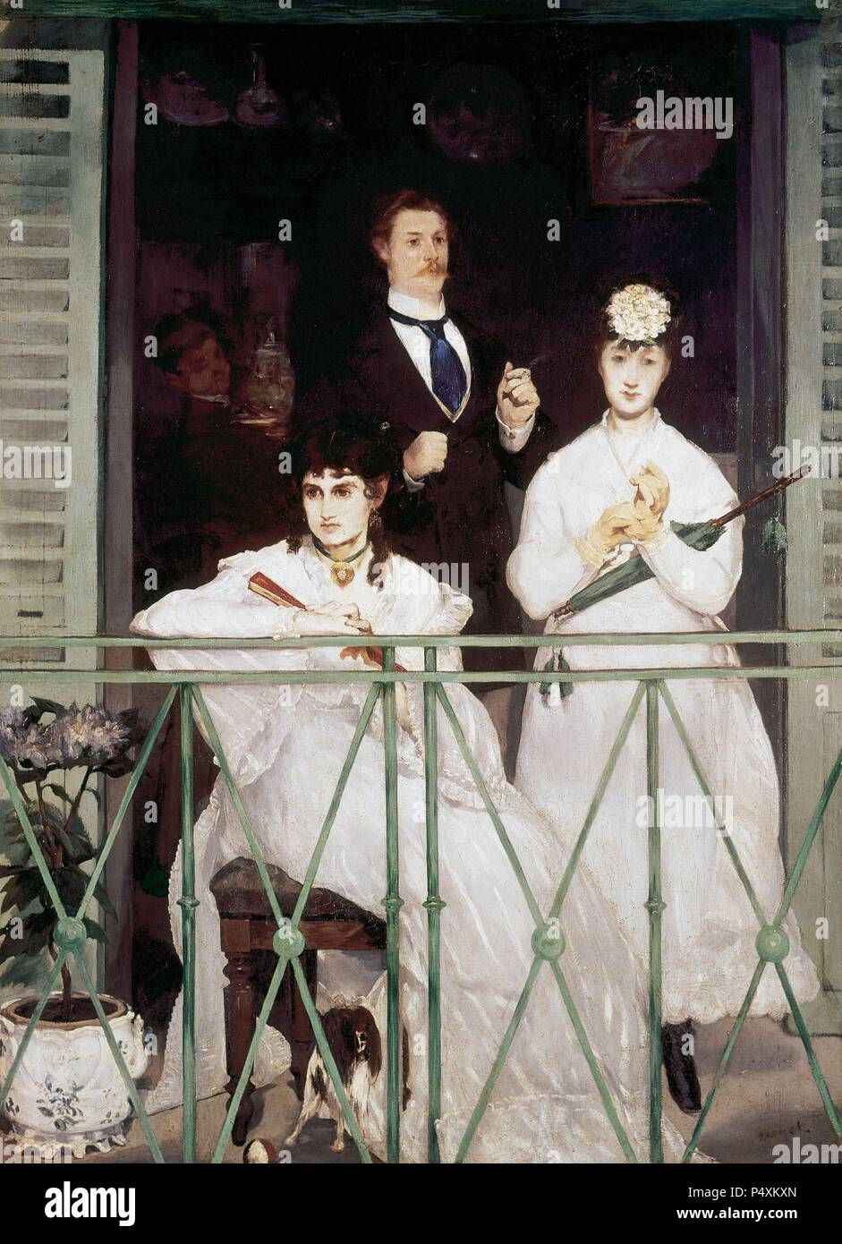 ARTE S. XIX. FRANCIA. MANET, Edouard (París,1832-París,1883). Pintor y grabador francés en estilo impresionista. 'EL BALCON' (1868) . Stock Photo