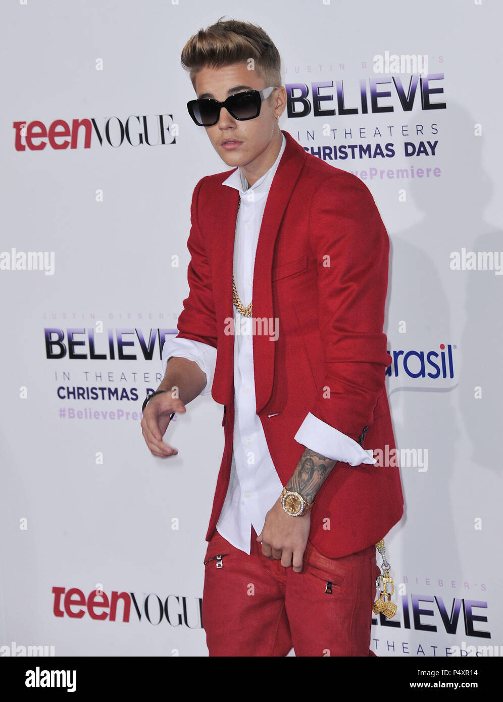 justin bieber red dress