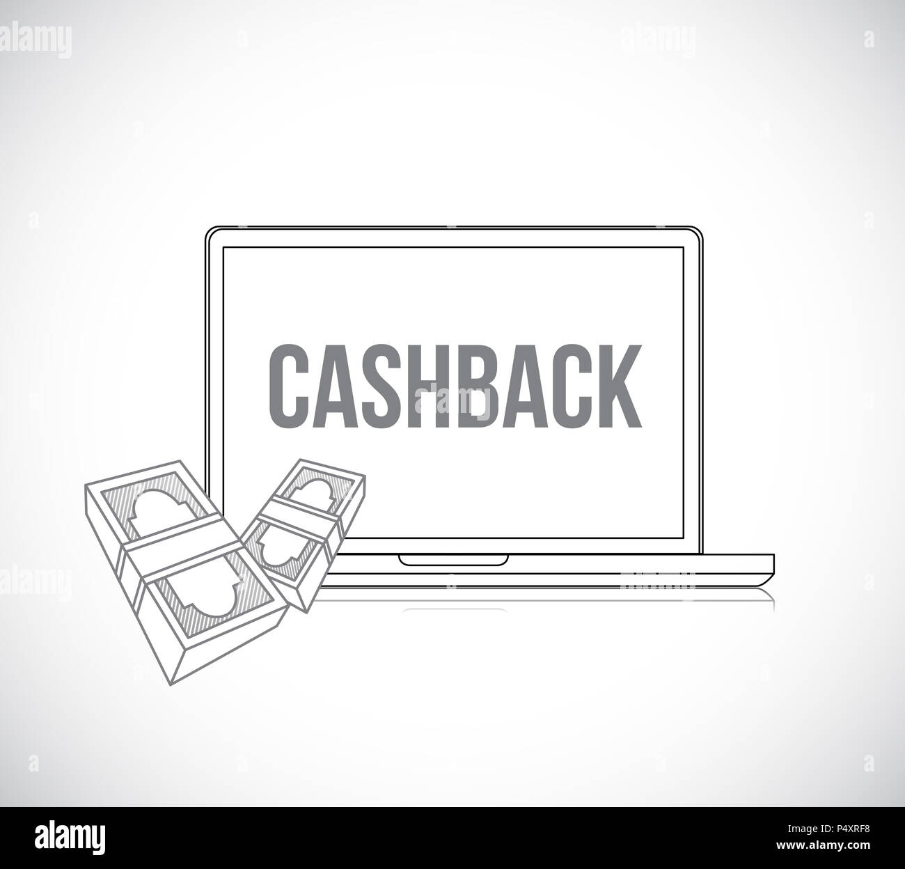 Cashback laptop concept illustration design graphic. Vector