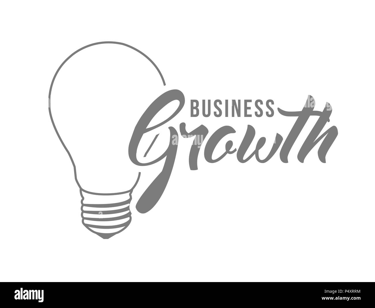 business growth ideal bulb sign. Vector illustration design over white background. Stock Photo