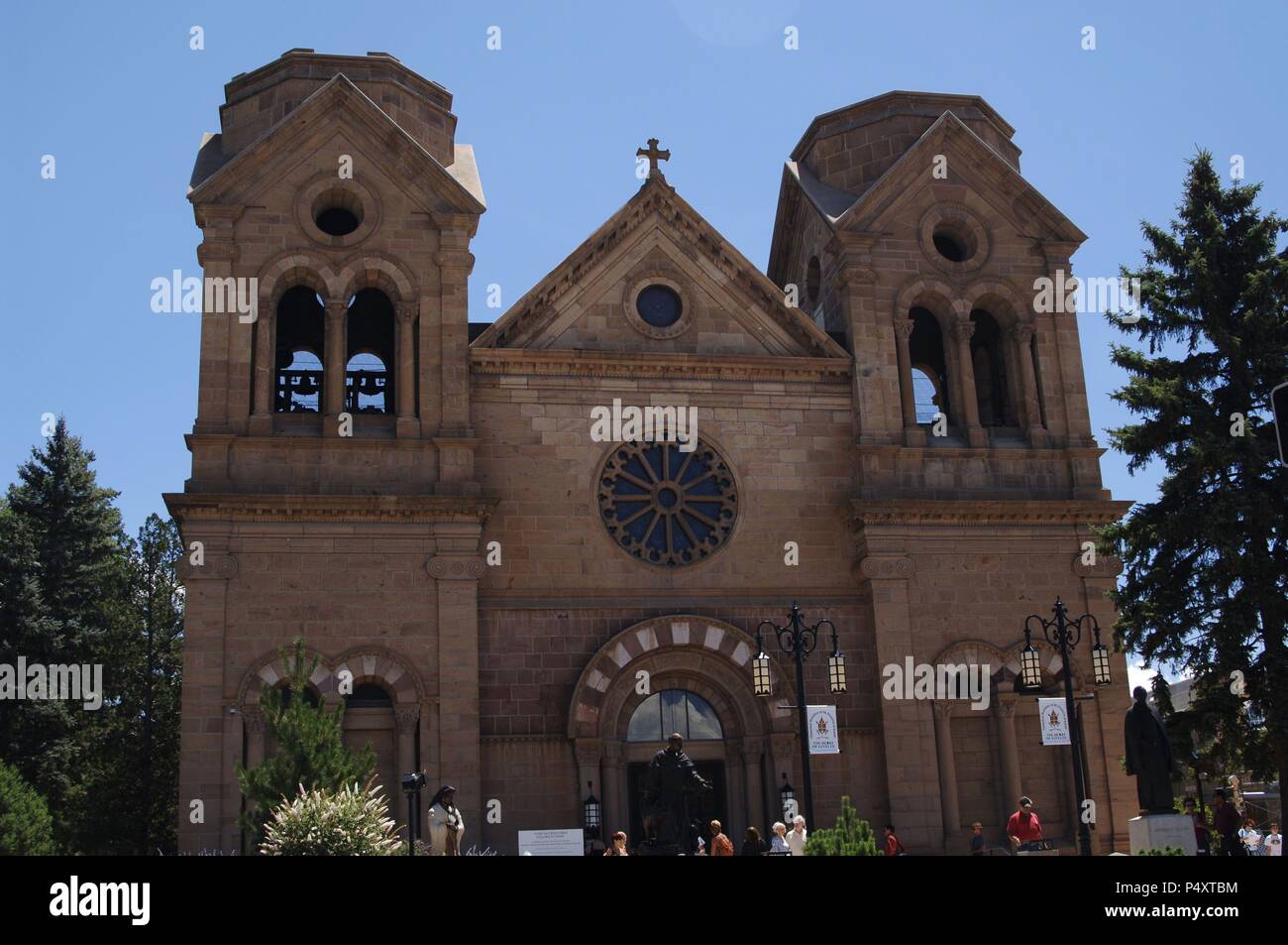 United States. Santa Fe. Cathedral of Saint Francis of Assisi, built by Jean Baptiste Larry (1814-1888), 19th century. Exterior. State of New Mexico. Stock Photo