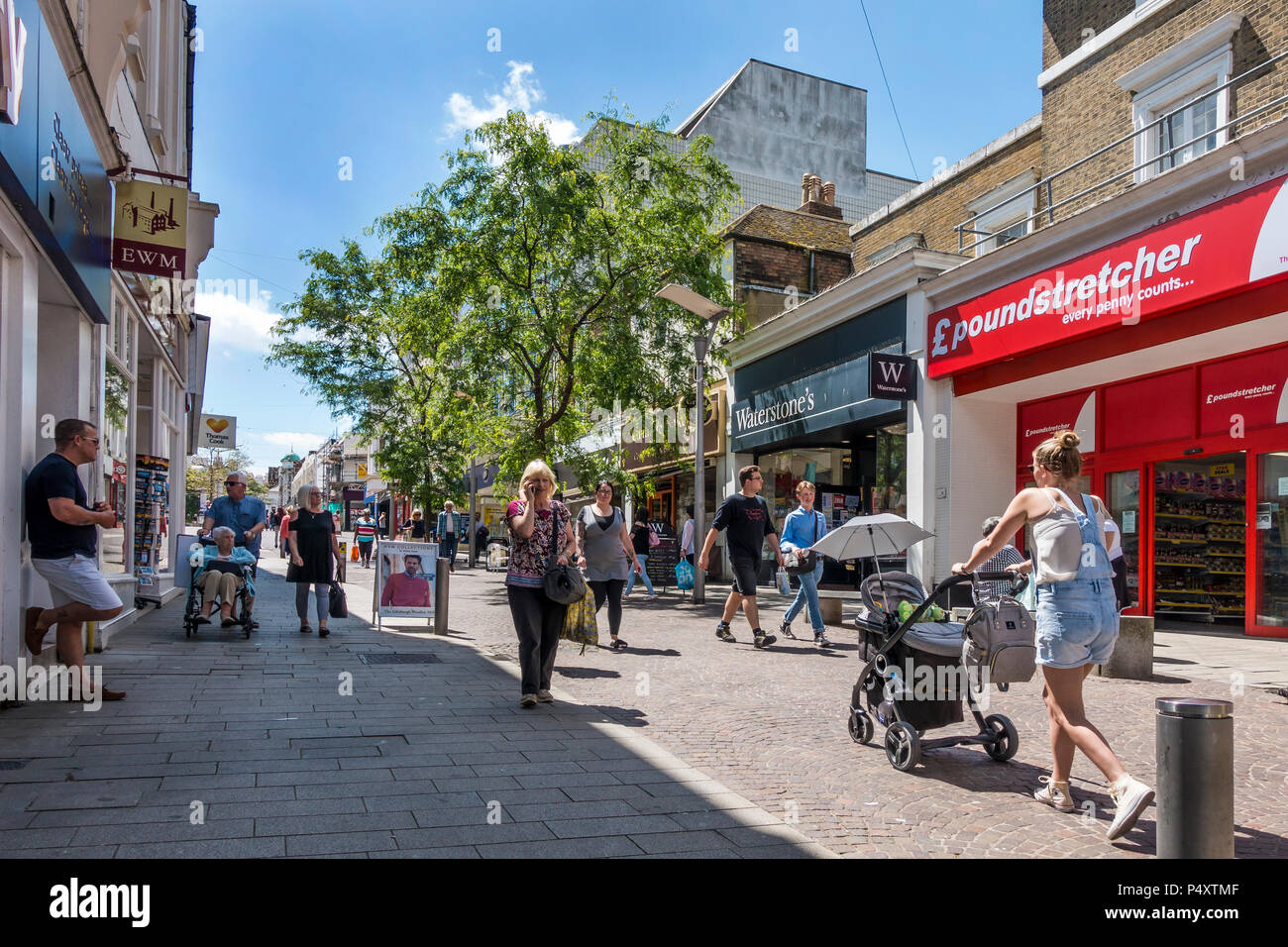 Sandgate Road,Main Shopping Street,Folkestone,Kent,England,UK Stock