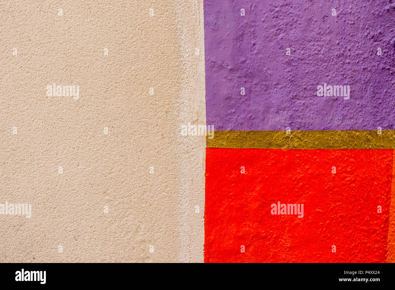 Colorful freshly painted wall fragment Stock Photo
