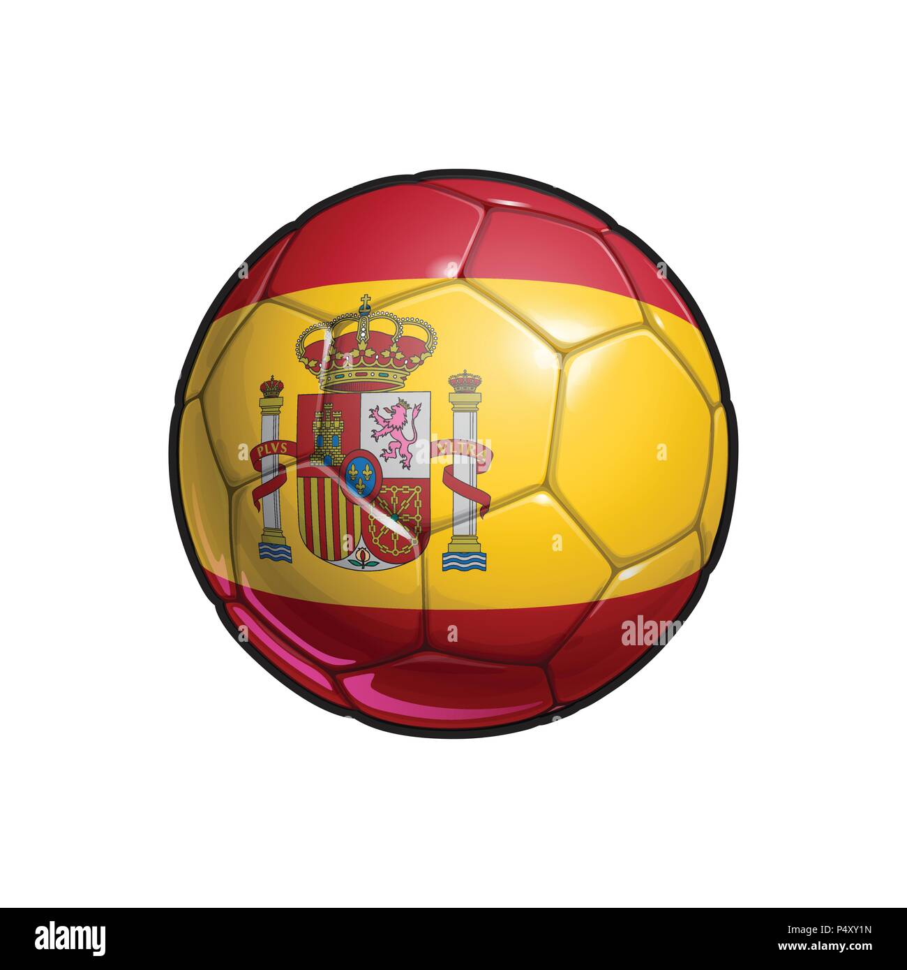 Vector Illustration of a Football Soccer ball with the Spanish Flag