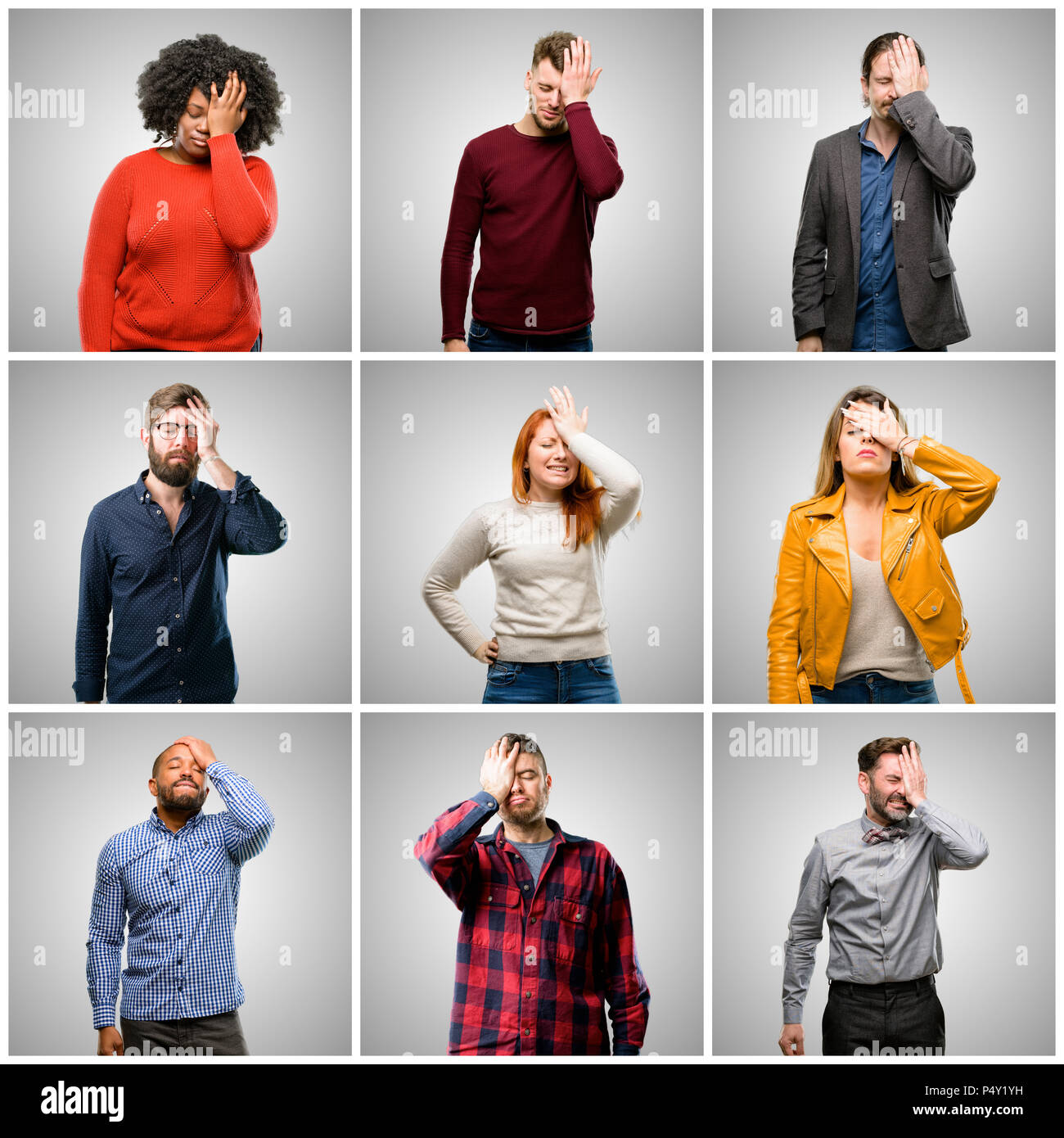 Collage frustrated people men women hi-res stock photography and images ...