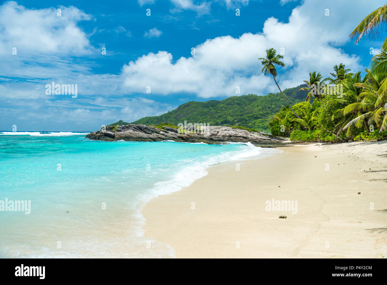 Anse Forbans - tropical beach in Seychelles, Mahe Stock Photo