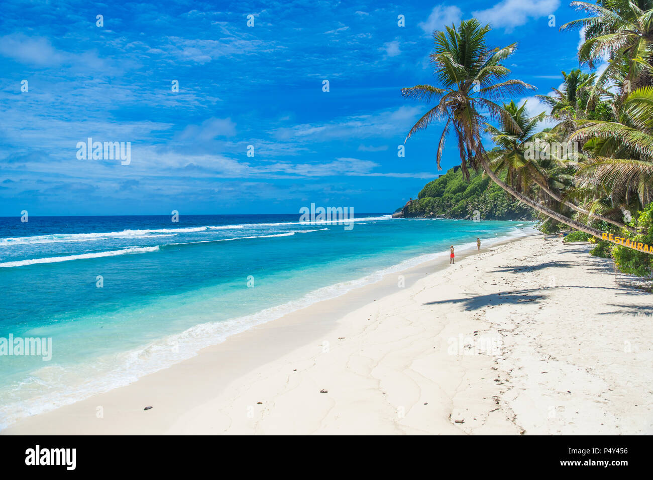 Tropical beach in Seychelles, Mahe Stock Photo