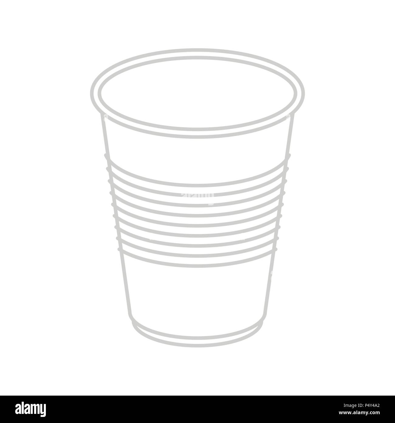 Plastic cup isolated. Disposable dishes. Vector illustration Stock