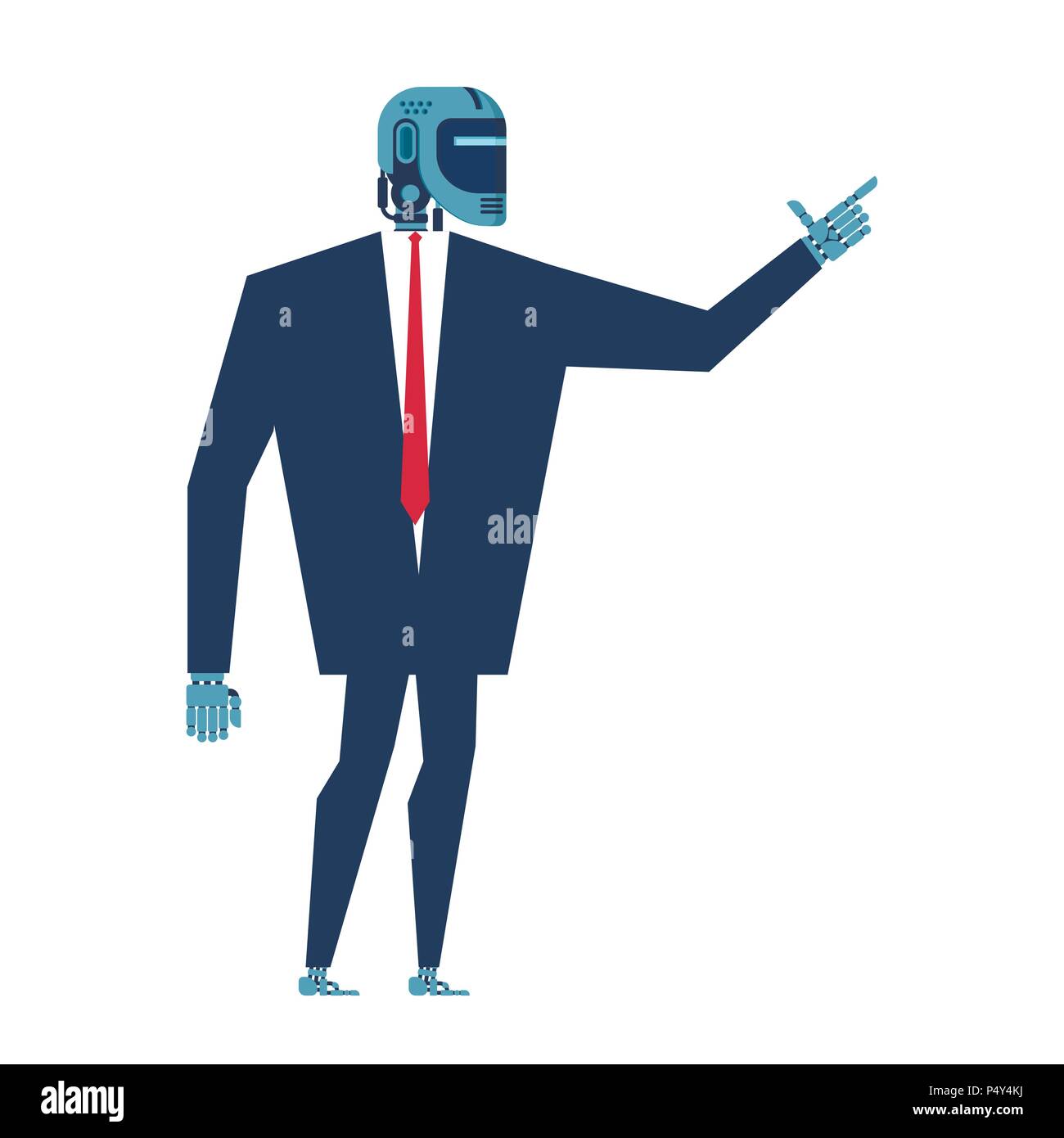 Cyborg businessman. Office Robot Artificial Intelligence. Vector ...