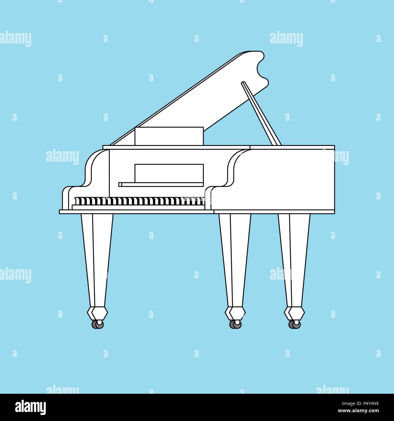 White grand piano isolated. Musical instrument Vector illustration ...