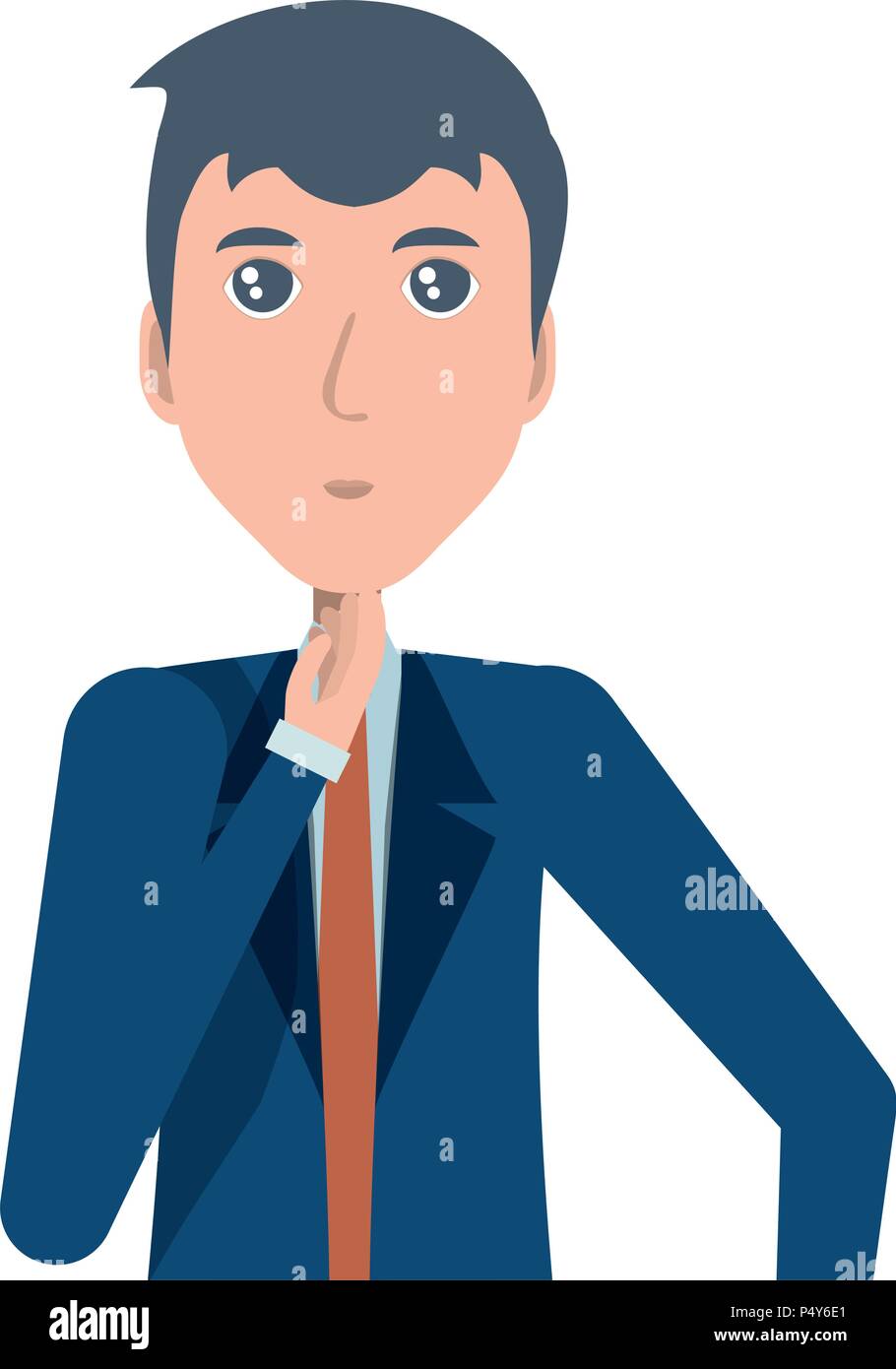 businessman thinking over white background, vector illustration Stock ...