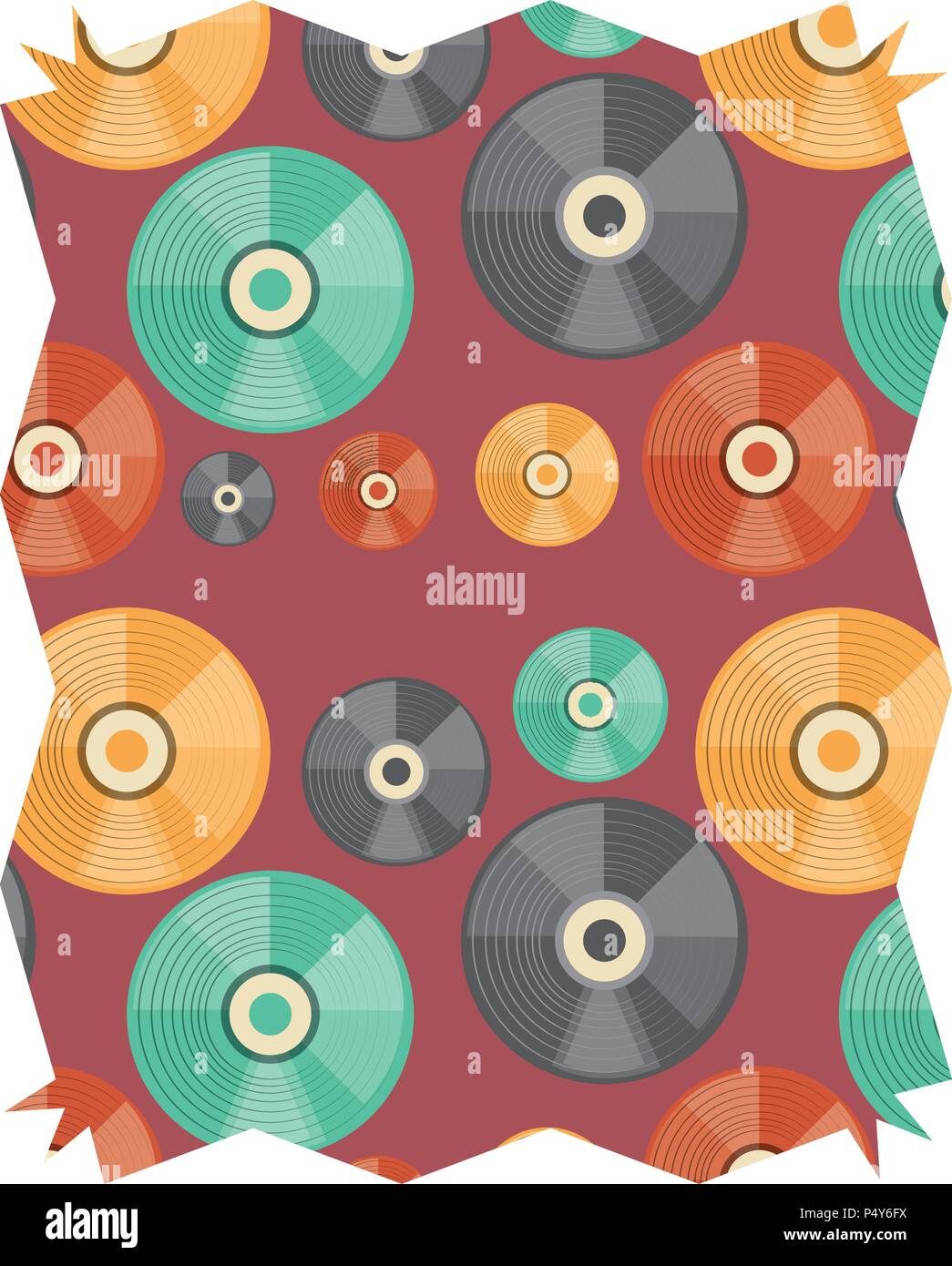 abstract frame with vinyls pattern over white background, vector ...