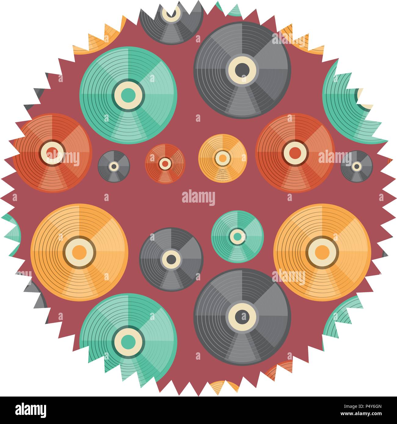 seal stamp with vinyls pattern over white background, vector ...