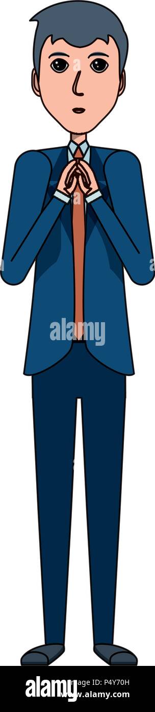 Cartoon businessman thinking over white background, vector illustration ...