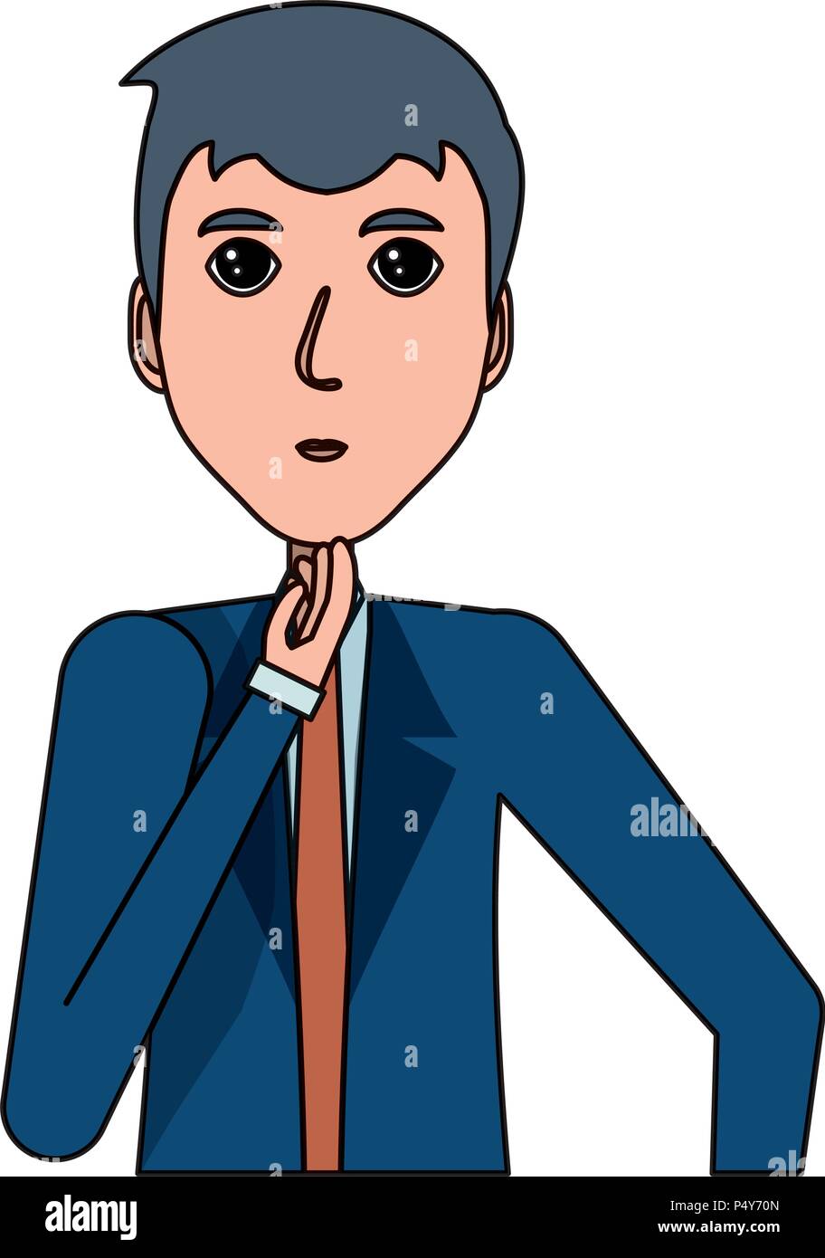 businessman thinking over white background, vector illustration Stock ...