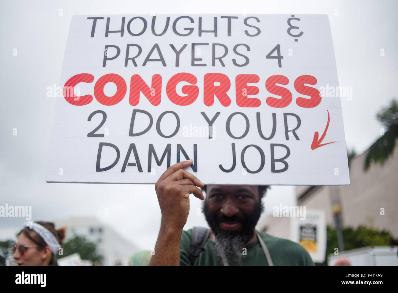 Washington, USA. 23rd June, 2018. Protestors walk toward the U.S. Capitol as part of the Stand Aganst Poverty March. The event is organized by the Poor People's Campaign, led by Rev. William Barber and Rev. Liz Theoharis and reviving a mission led by Dr. Martin Luther King, Jr. Credit: Michael Candelori/Pacific Press/Alamy Live News Stock Photo