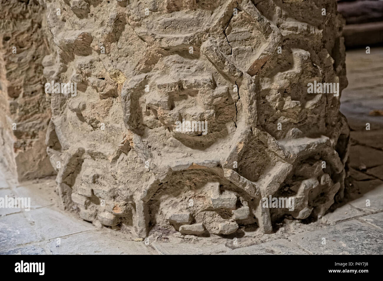 Isfahan Iran May 8 2015 Detail Of The Clay Column In Old Chamber Of The Taj Al Molk Jameh