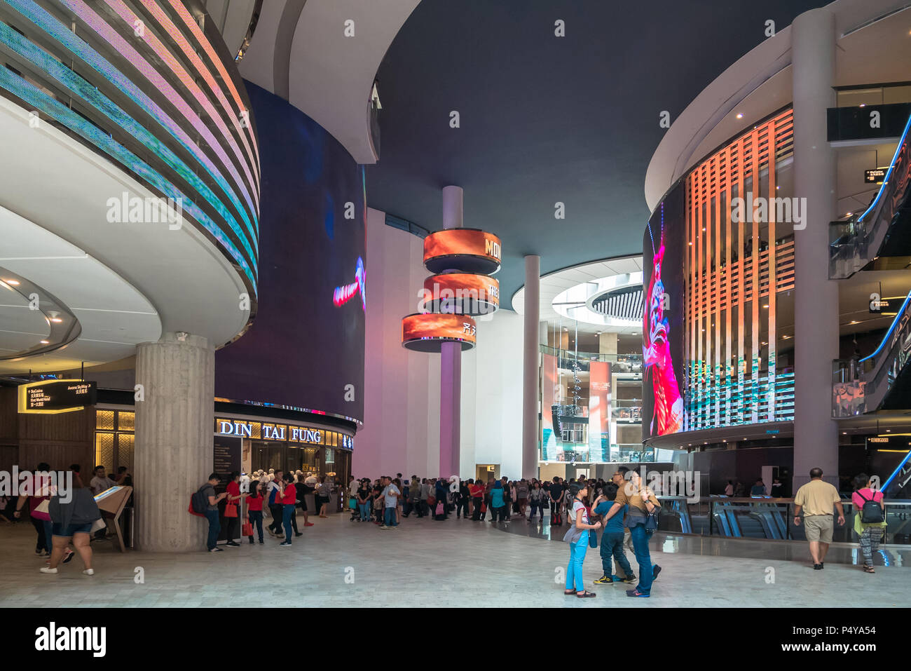 Genting Highlands, Malaysia - Oct 18,2017 : SkyAvenue is a new shopping mall with LED display that spreads across an entire atrium within the mall. Stock Photo