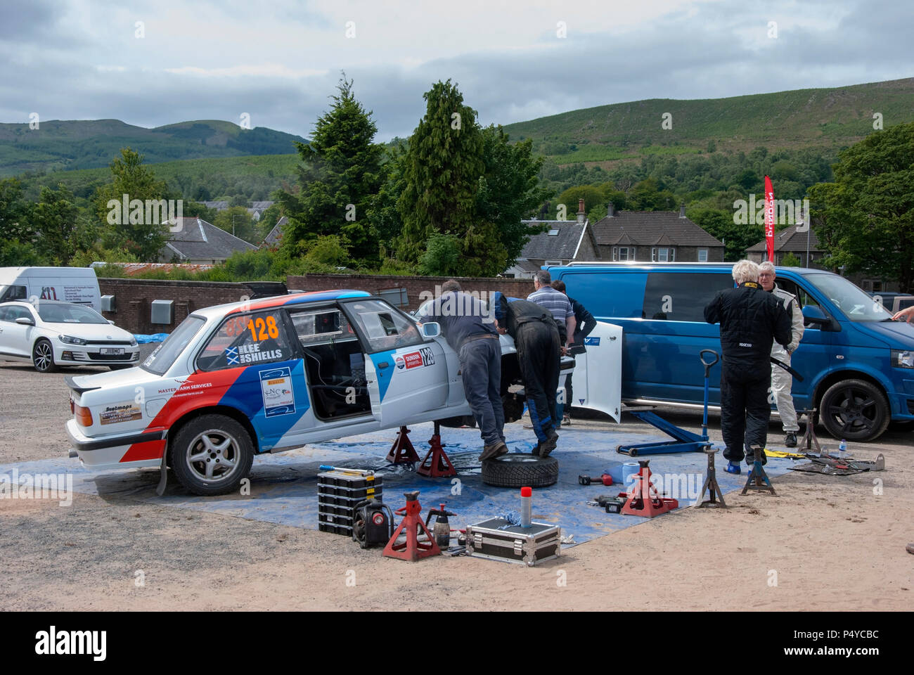 Dunoon, Scotland. 23 June 2018. the BMW 325i number 128 driven by Ernie
