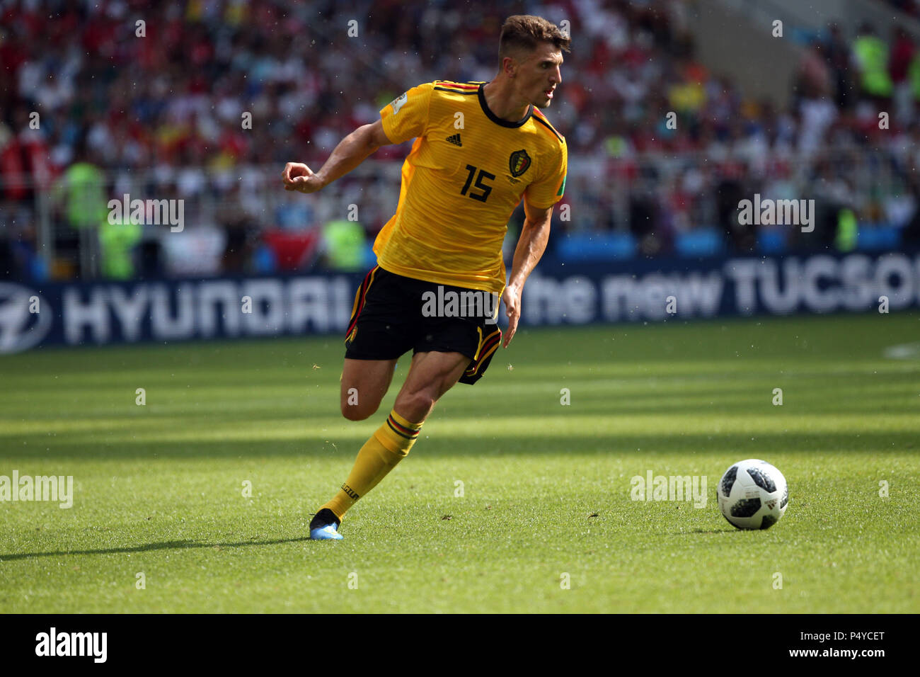 Moscow, Russian. 23rd June, 2018. 23.06.2018. Moscow, Russian: Thomas Meunier in action during the Fifa World Cup Russia 2018, Group C, football match between BELGIUM V TUNISIA in SPARTAK STADIUM in Moscow Stadium Credit: Independent Photo Agency/Alamy Live News Stock Photo