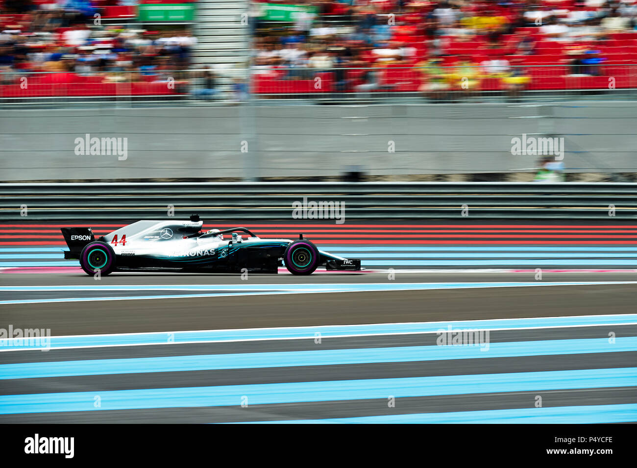 23rd June 2018 Circuit Paul Ricard Le Castellet France French Formula One Grand Prix Qualification Lewis Hamilton Of The Mercedes Amg F1 Team In Action During The Qualifying Session And Takes Pole