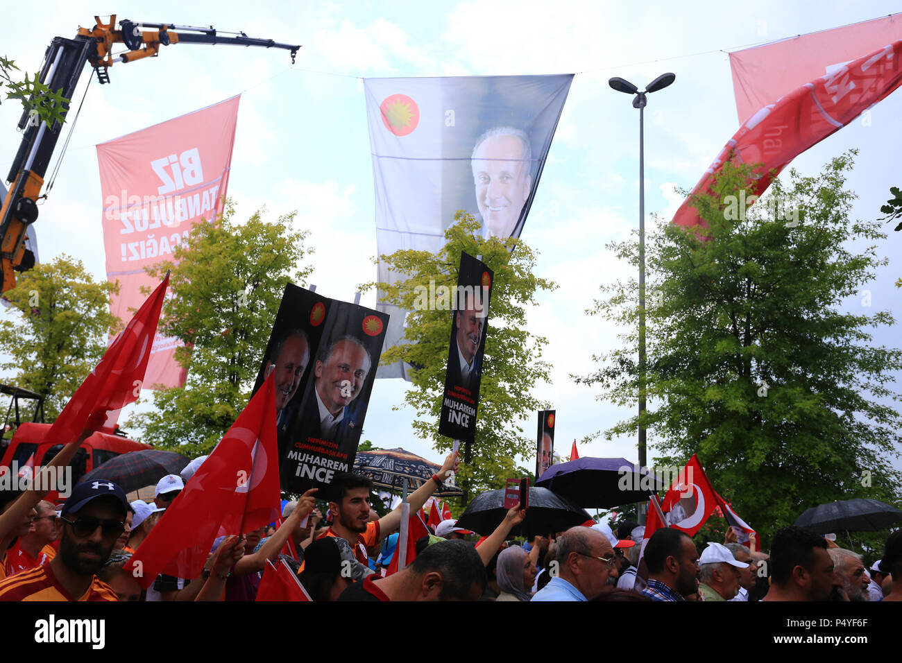 Republic of Turkey presidential election meeting, CHP Muharrem Ince meeting, Istanbul, Turkey June, 23, 2018 Stock Photo
