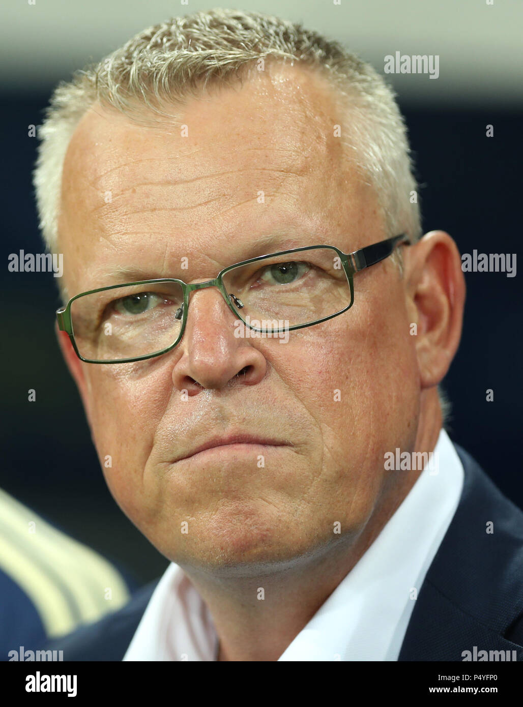 Sochi, Russia. 23rd June, 2018. Head coach Janne Andersson of Sweden is seen prior to the 2018 FIFA World Cup Group F match between Germany and Sweden in Sochi, Russia, June 23, 2018. Credit: Fei Maohua/Xinhua/Alamy Live News Stock Photo
