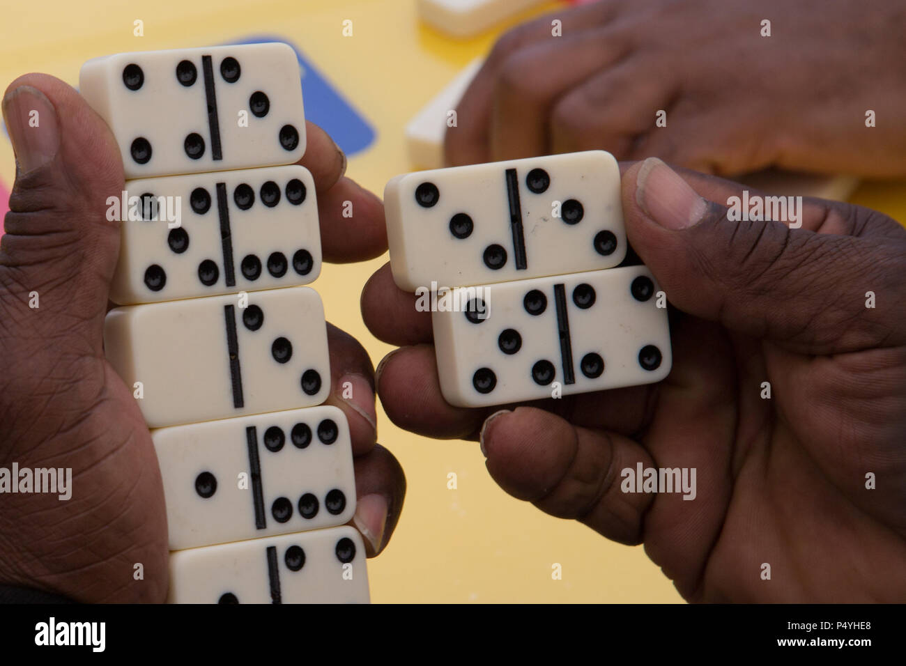 London UK 23rd June 2018 People play Dominoes in windrush square on 70th anniversary of the arrival of the SS Empire Windrush and a new era of Caribbean’s settling in post-war Britain. Credit: Thabo Jaiyesimi/Alamy Live News Stock Photo