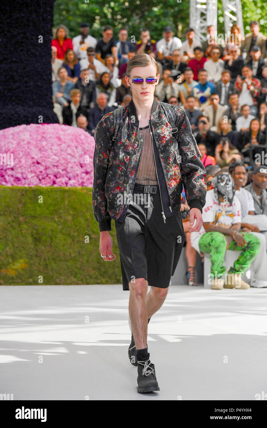 Paris, France. 23rd June, 2018. A model presents a creation of Dior ...