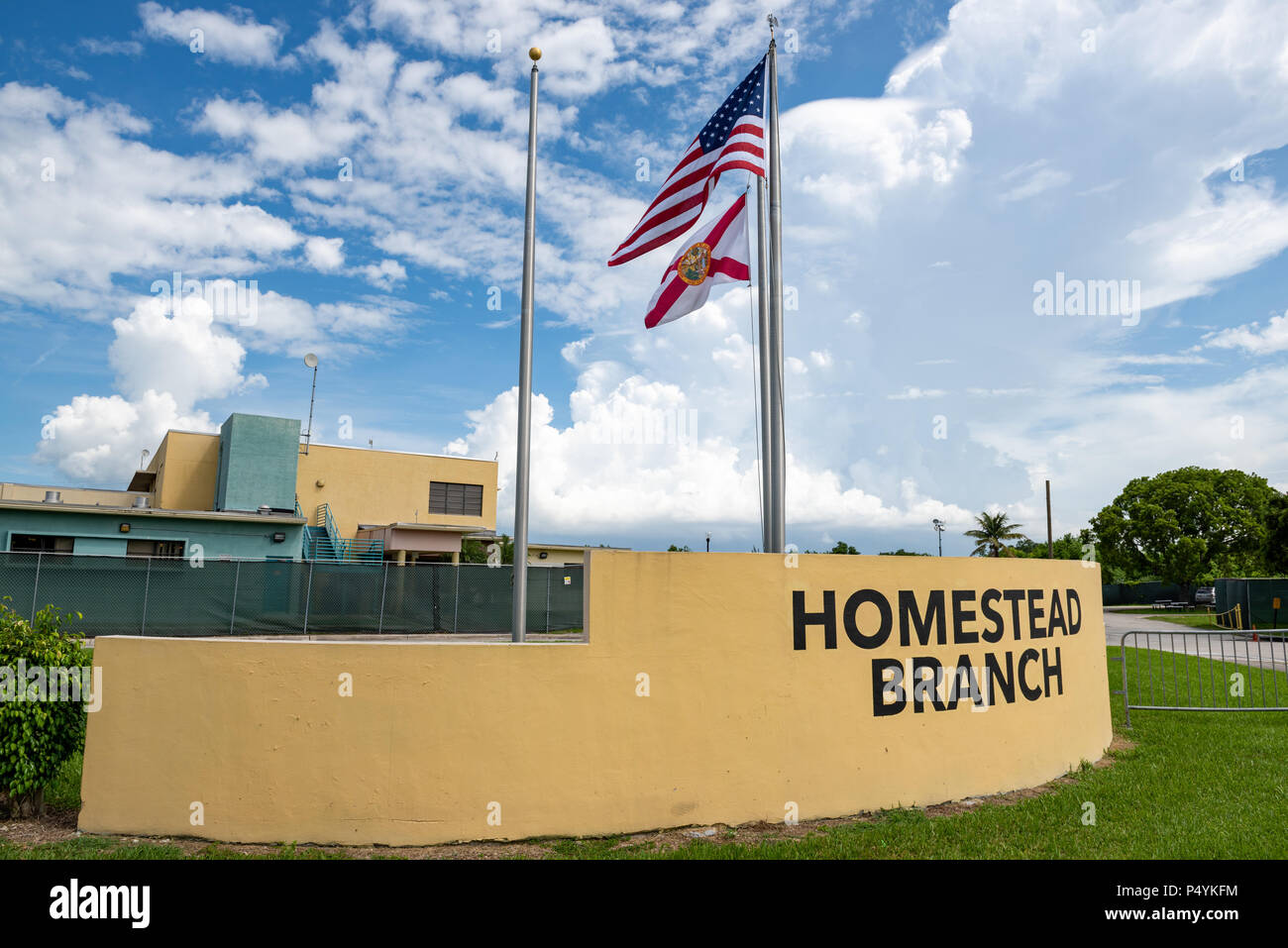 Miami, USA. 23rd June 2018. Homestead Temporary Shelter for Unaccompanied Children. William C. Bunce/Alamy Live News Stock Photo