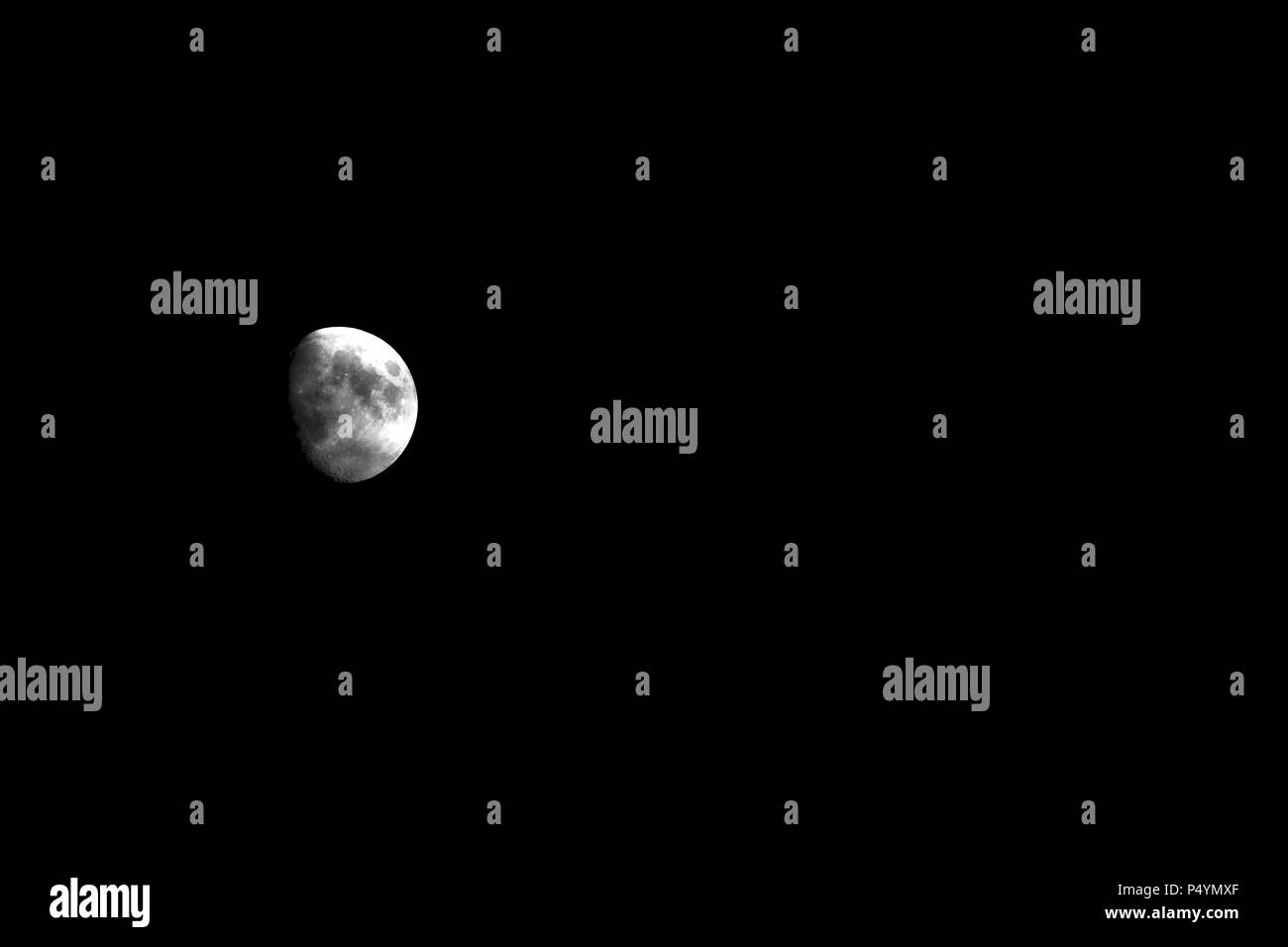 Waxing gibbous moon pictured on June 23, 2018 from Washington DC, USA