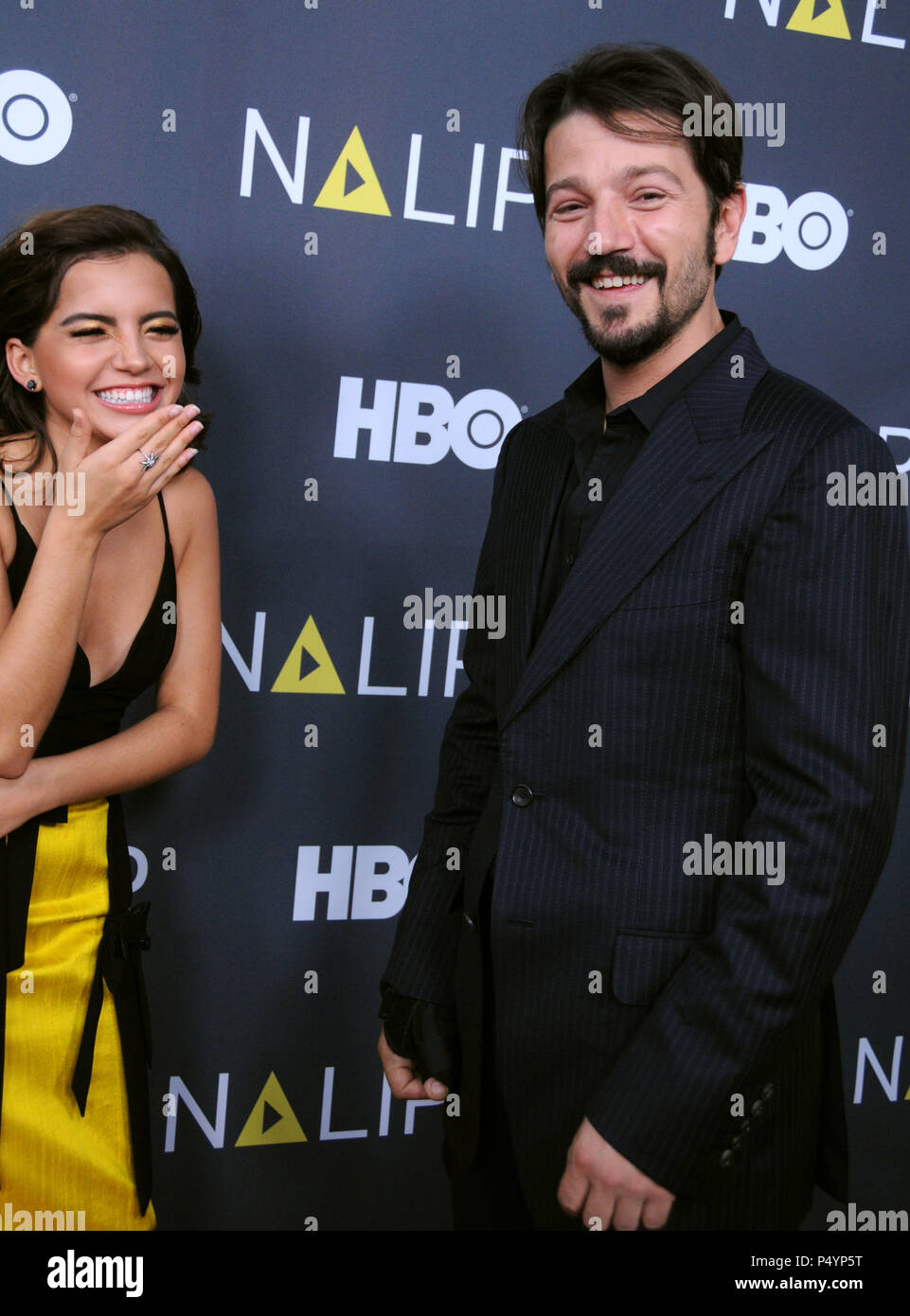 LOS ANGELES, CA - JULY 23: (L-R) Actress Isabela Moner and actor Diego