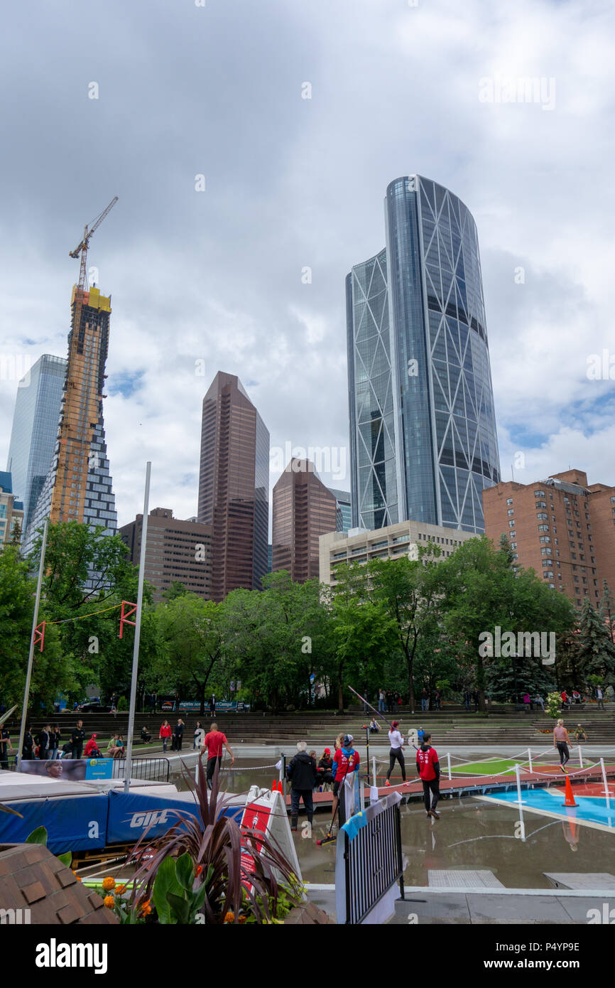 Alberta, Canada. 23 June 2018. Pole Vaulting venue at the Track